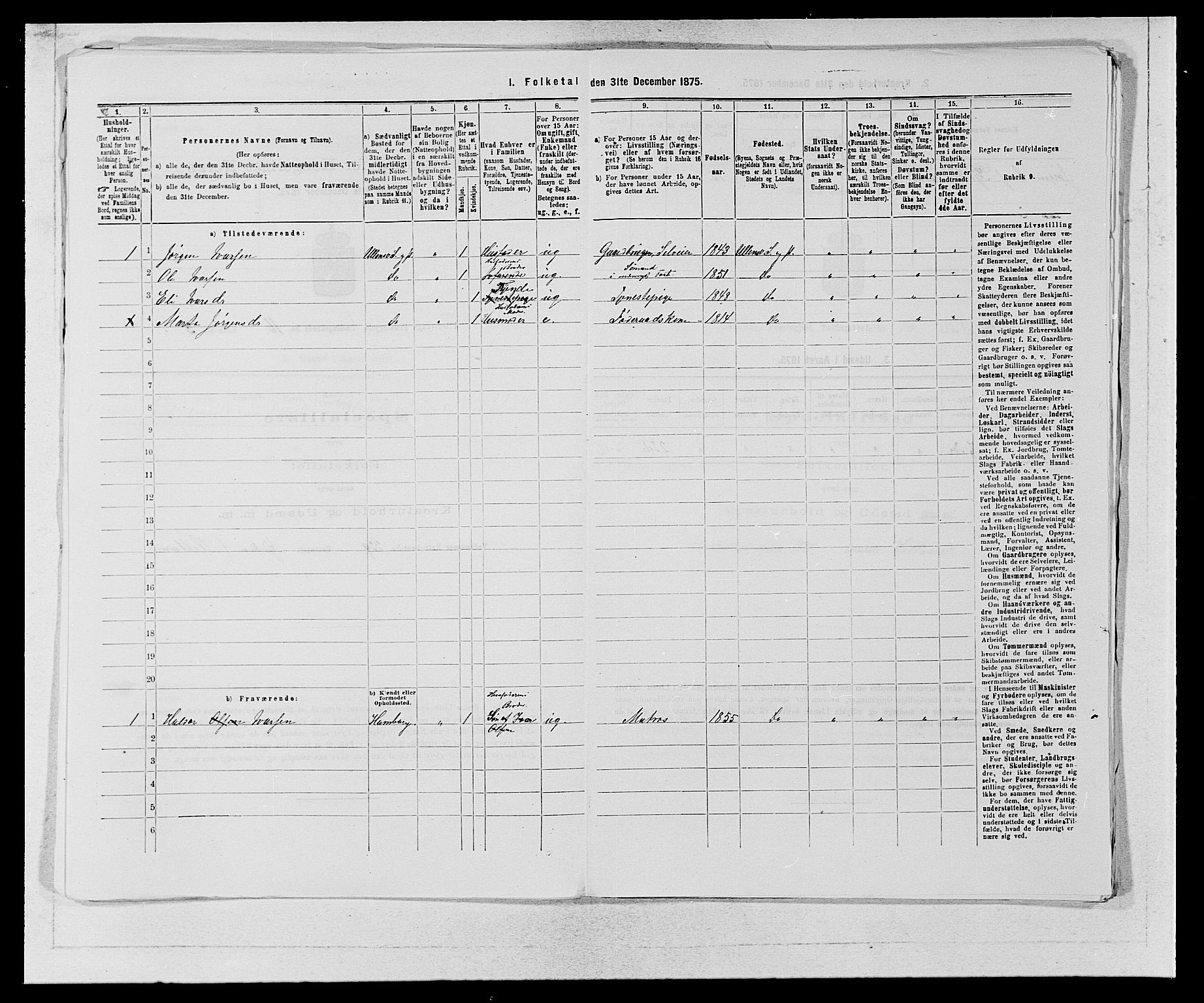 SAB, 1875 census for 1230P Ullensvang, 1875, p. 1599