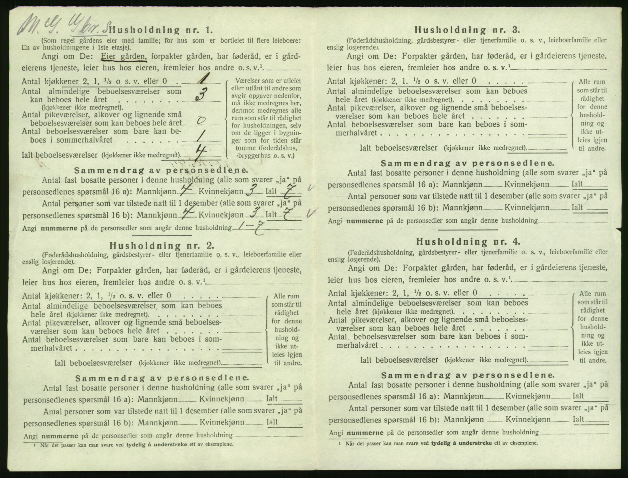 SAT, 1920 census for Gimsøy, 1920, p. 44