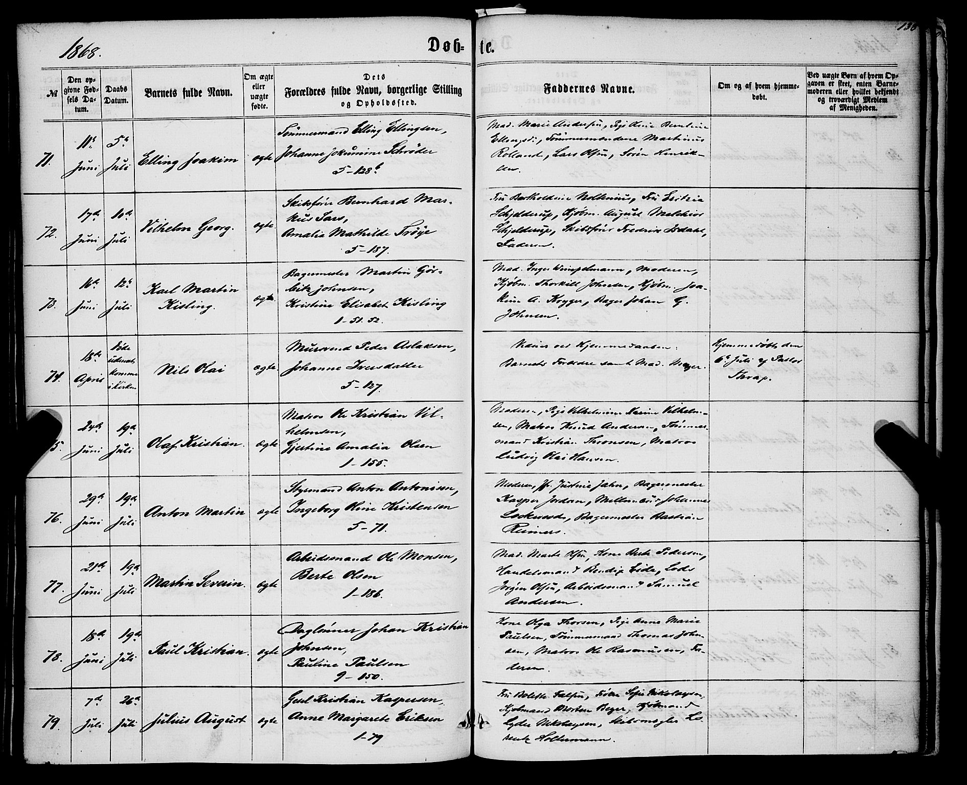 Nykirken Sokneprestembete, SAB/A-77101/H/Haa/L0015: Parish register (official) no. B 2, 1858-1869, p. 138