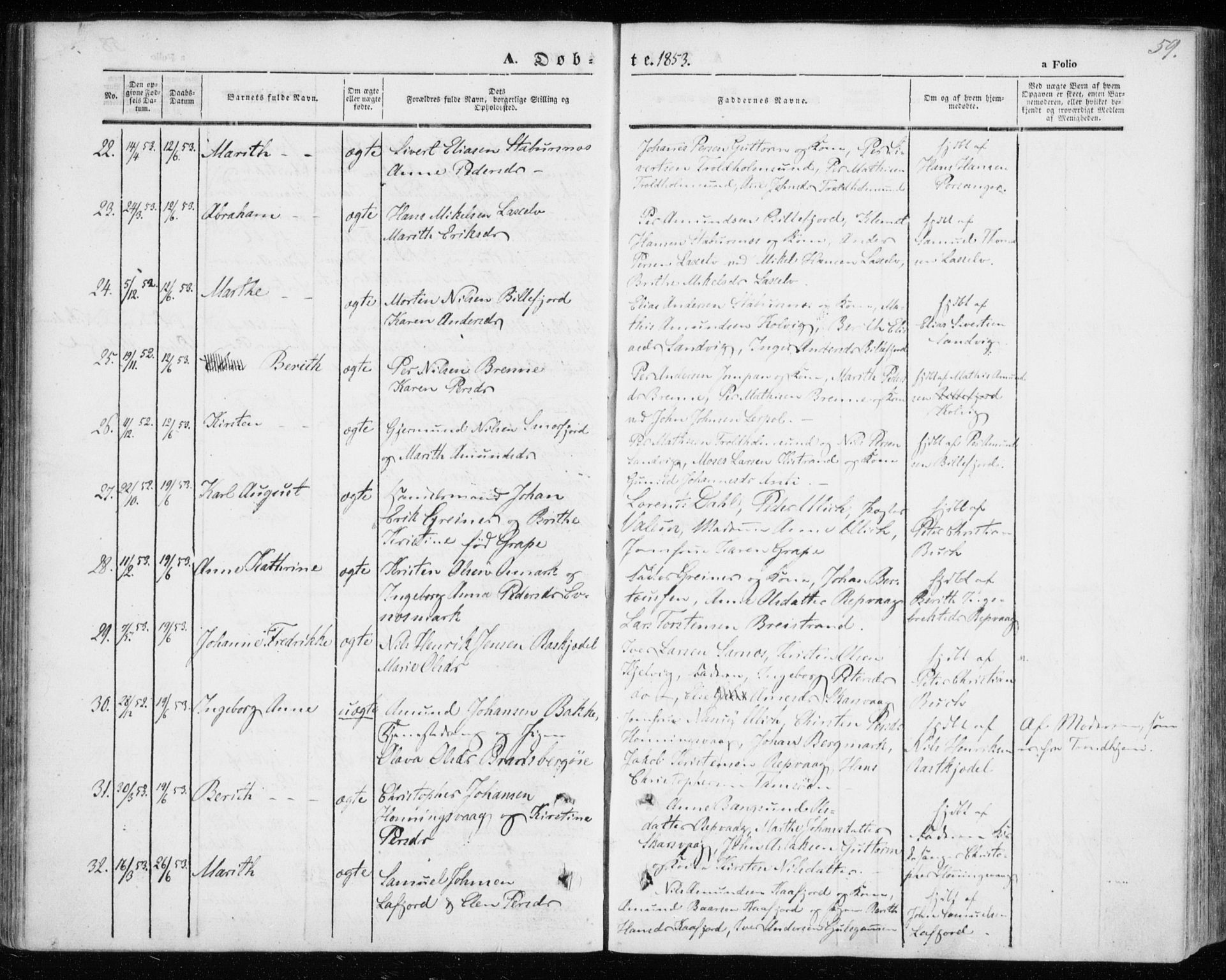 Kistrand/Porsanger sokneprestembete, AV/SATØ-S-1351/H/Ha/L0004.kirke: Parish register (official) no. 4, 1843-1860, p. 59