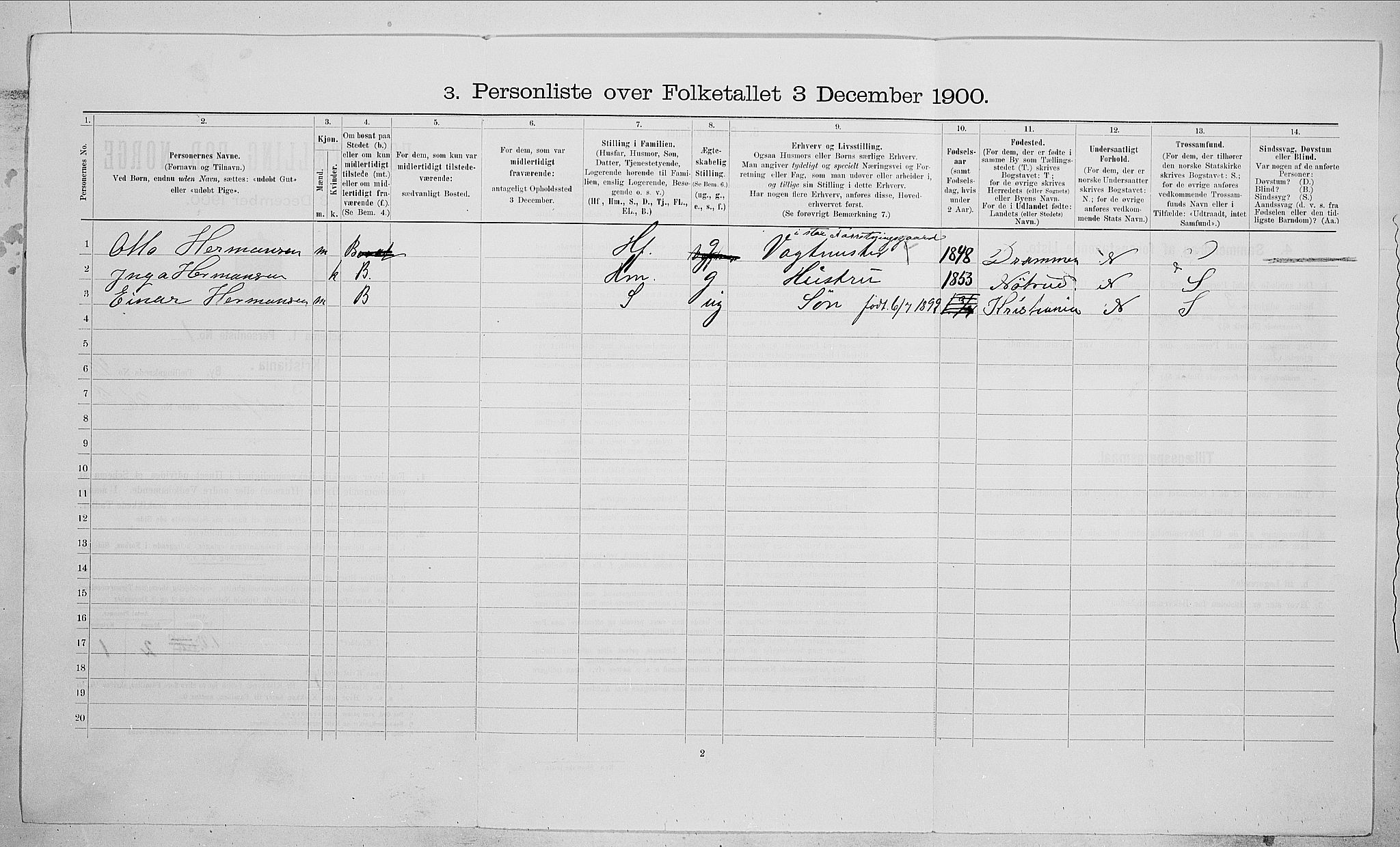 SAO, 1900 census for Kristiania, 1900, p. 73130