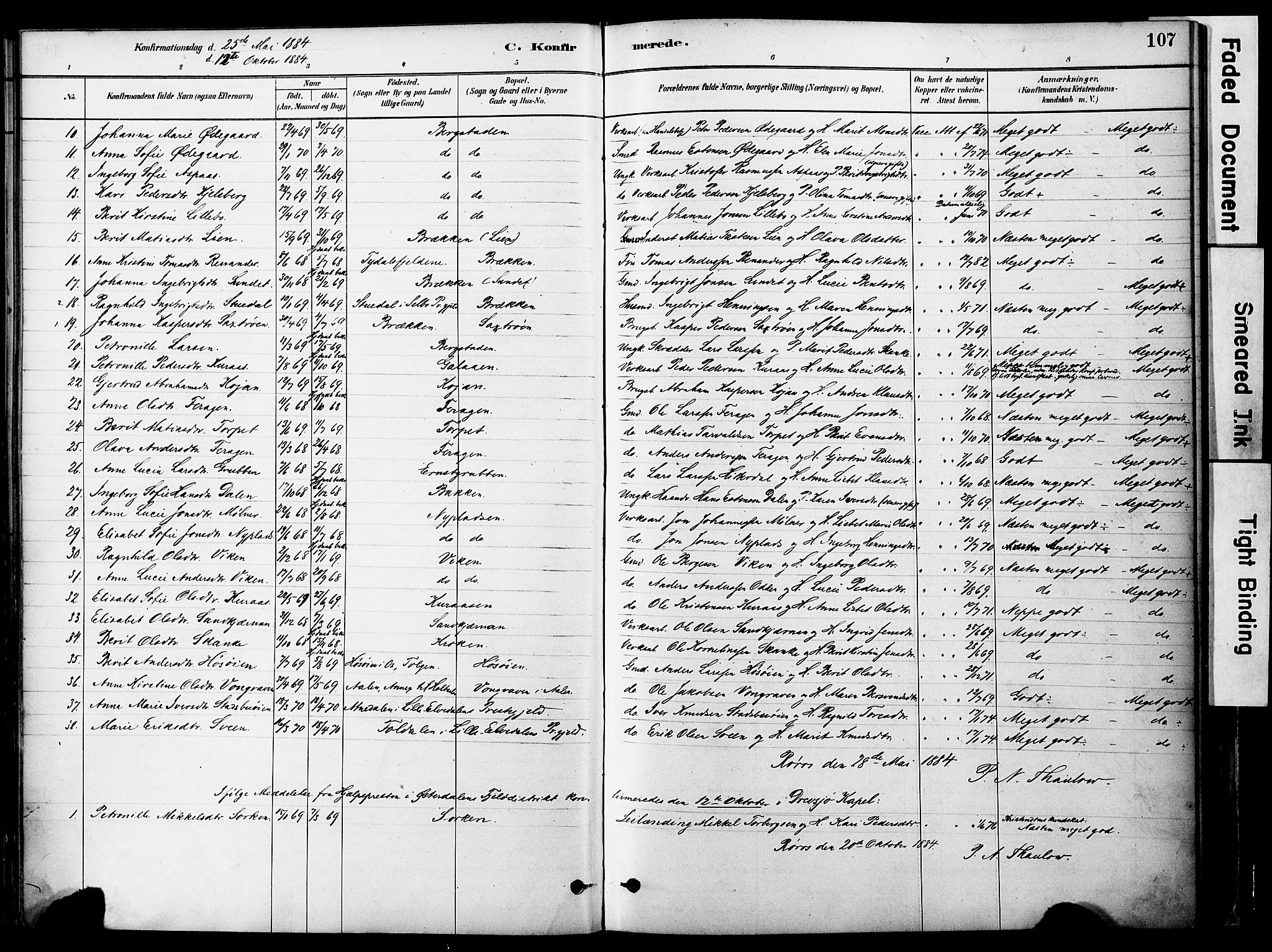 Ministerialprotokoller, klokkerbøker og fødselsregistre - Sør-Trøndelag, SAT/A-1456/681/L0933: Parish register (official) no. 681A11, 1879-1890, p. 107