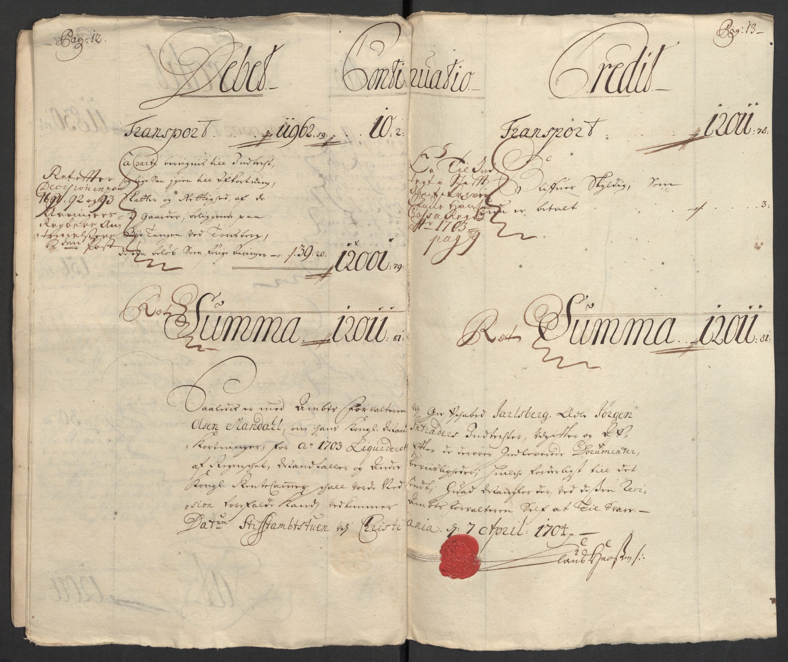 Rentekammeret inntil 1814, Reviderte regnskaper, Fogderegnskap, AV/RA-EA-4092/R32/L1871: Fogderegnskap Jarlsberg grevskap, 1703-1705, p. 19