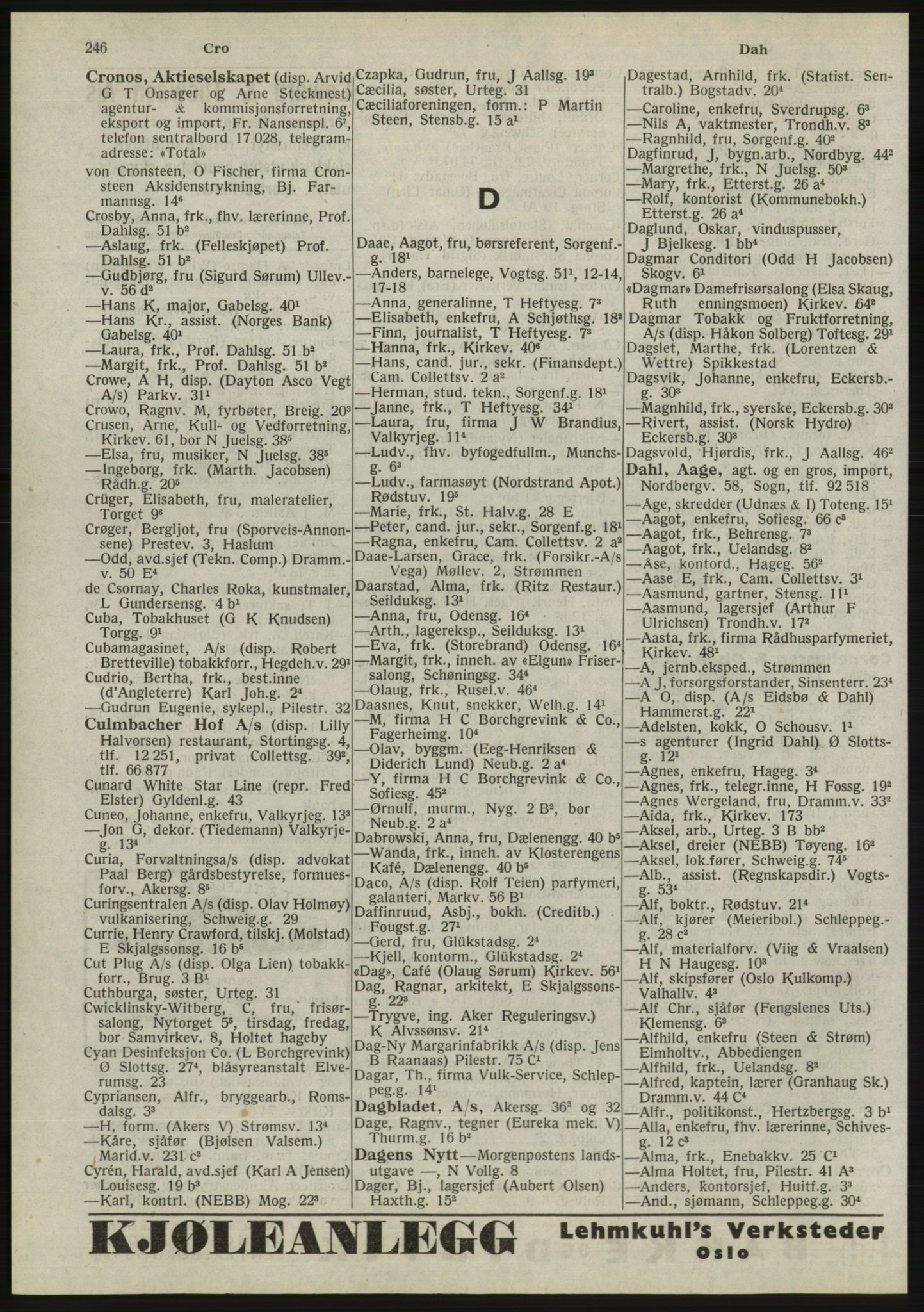 Kristiania/Oslo adressebok, PUBL/-, 1945, p. 242