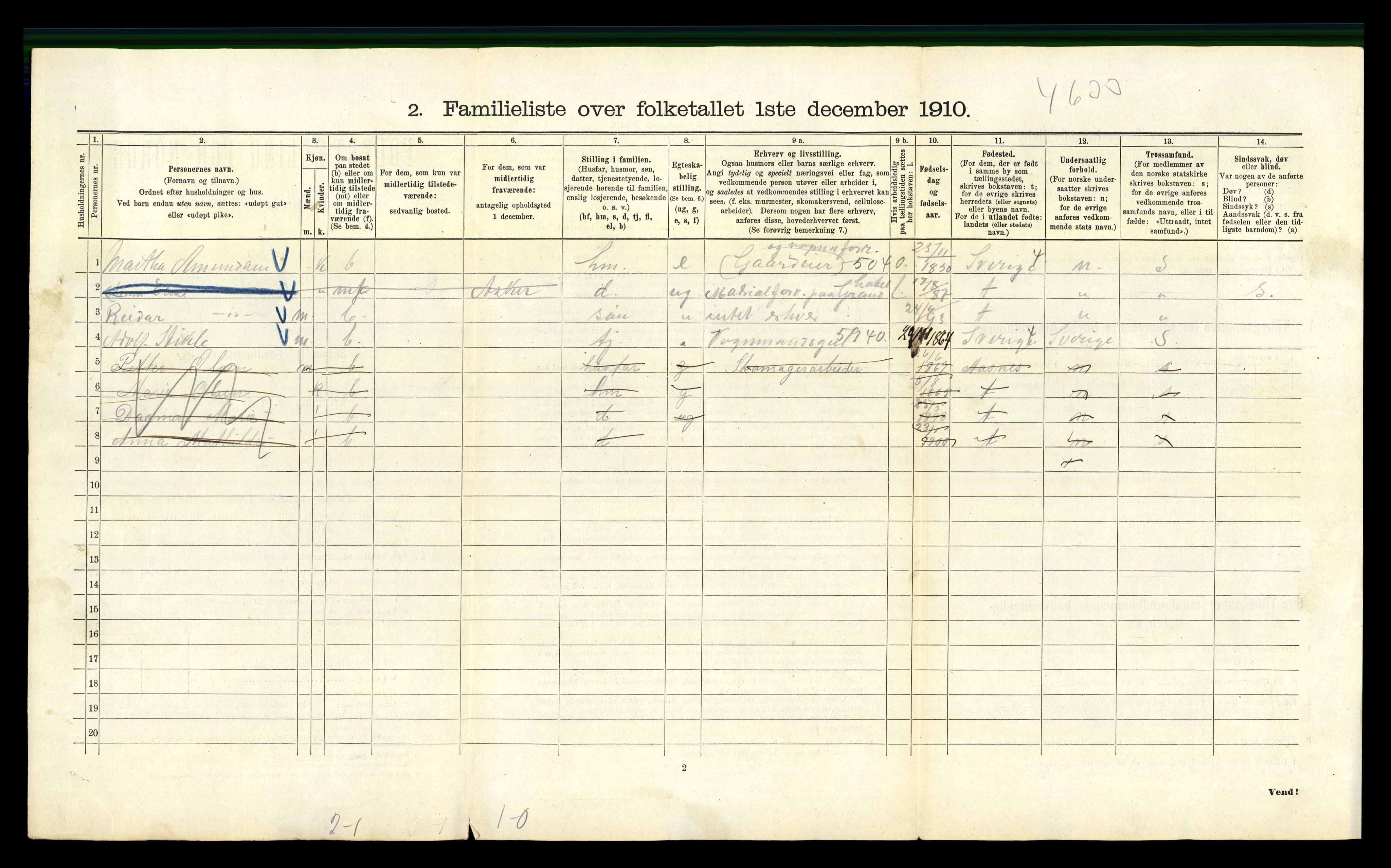 RA, 1910 census for Kristiania, 1910, p. 39976