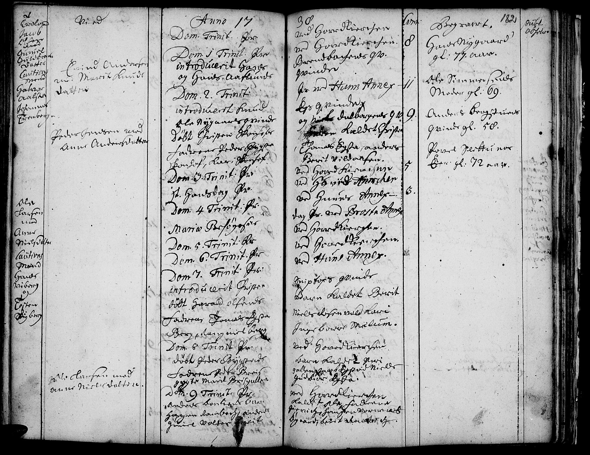 Vardal prestekontor, SAH/PREST-100/H/Ha/Haa/L0001: Parish register (official) no. 1, 1706-1748, p. 182