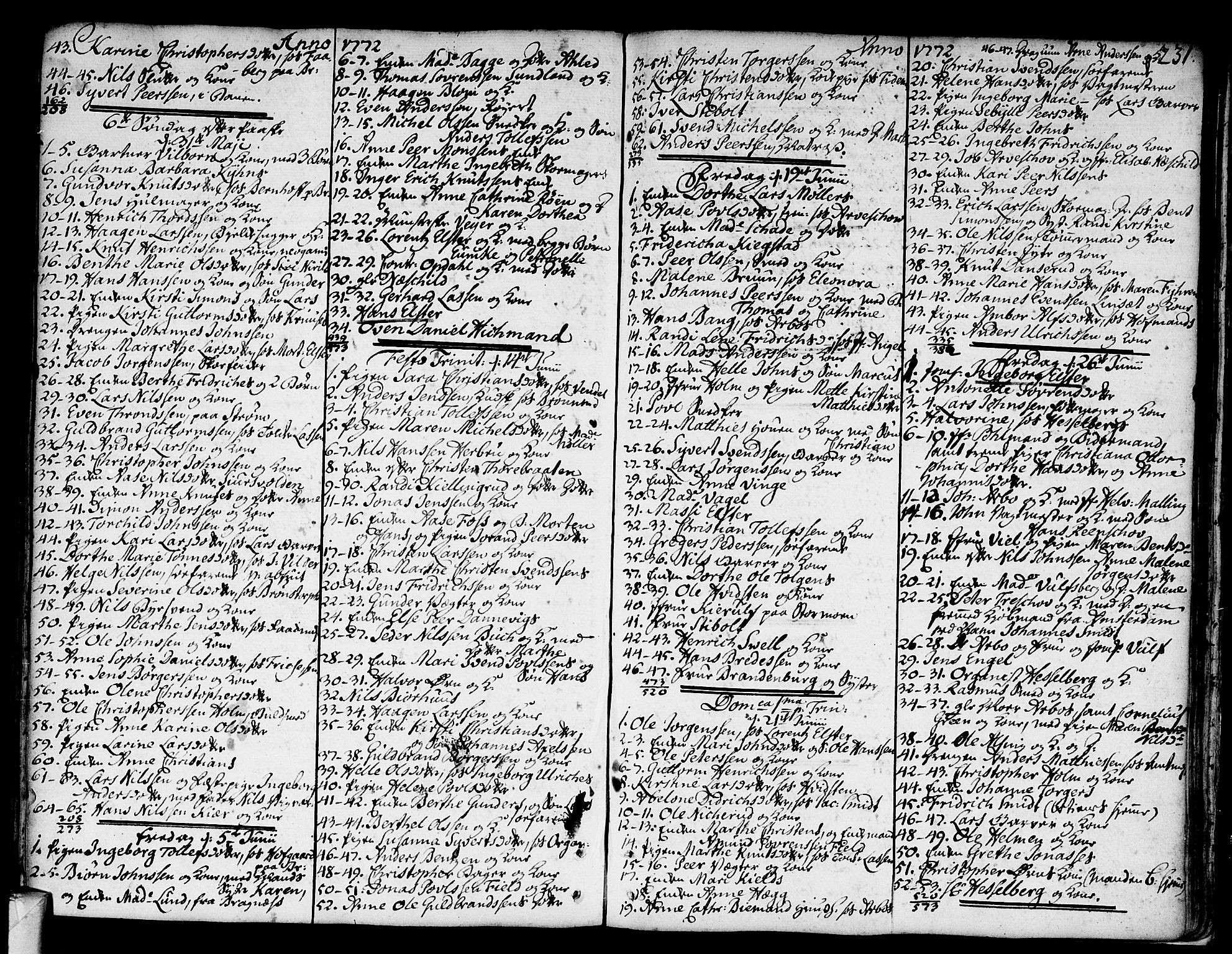 Strømsø kirkebøker, AV/SAKO-A-246/F/Fa/L0008: Parish register (official) no. I 8, 1748-1774, p. 231