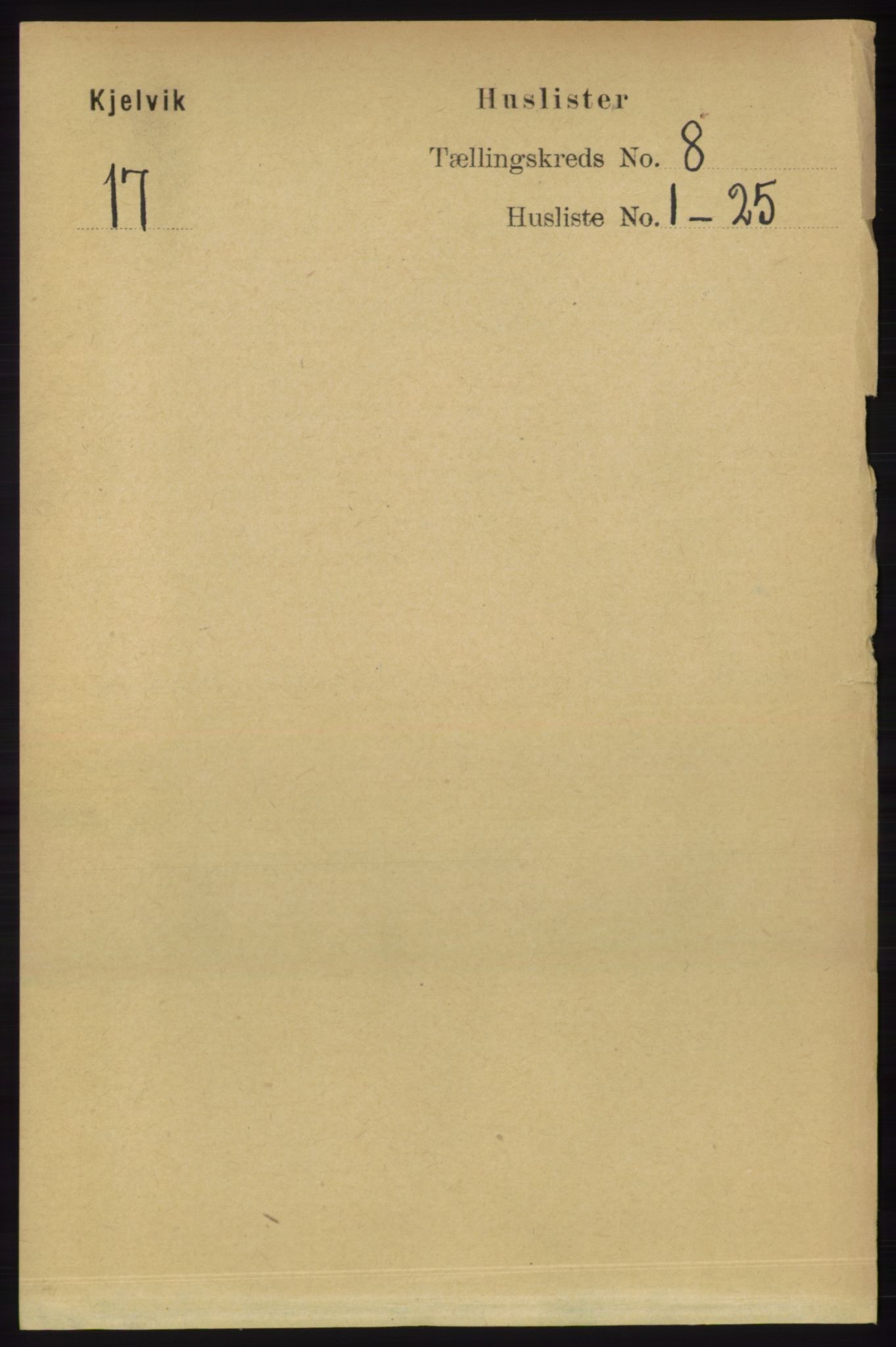 RA, 1891 census for 2019 Kjelvik, 1891, p. 1147