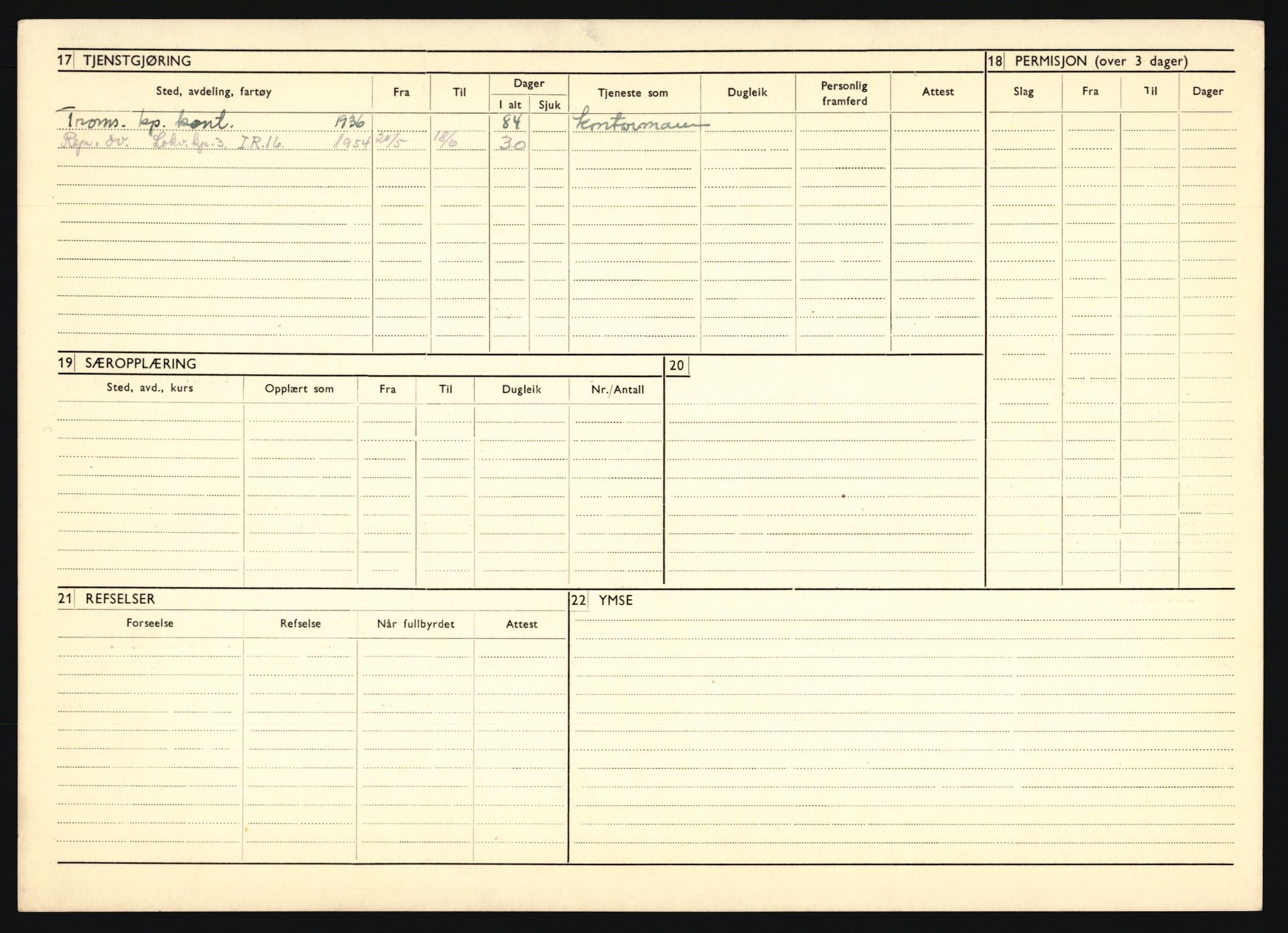 Forsvaret, Troms infanteriregiment nr. 16, AV/RA-RAFA-3146/P/Pa/L0020: Rulleblad for regimentets menige mannskaper, årsklasse 1936, 1936, p. 282