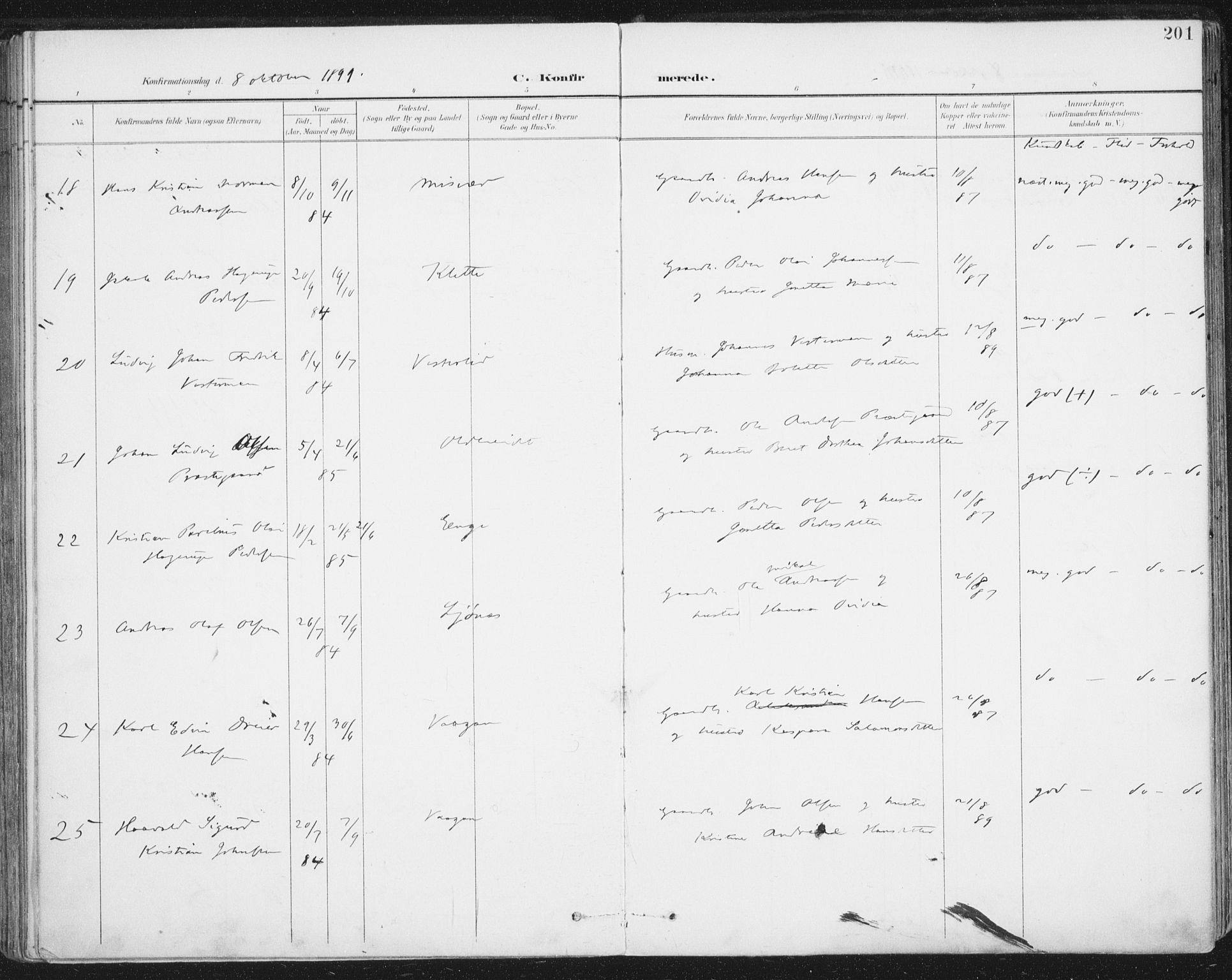Ministerialprotokoller, klokkerbøker og fødselsregistre - Nordland, AV/SAT-A-1459/852/L0741: Parish register (official) no. 852A11, 1894-1917, p. 201