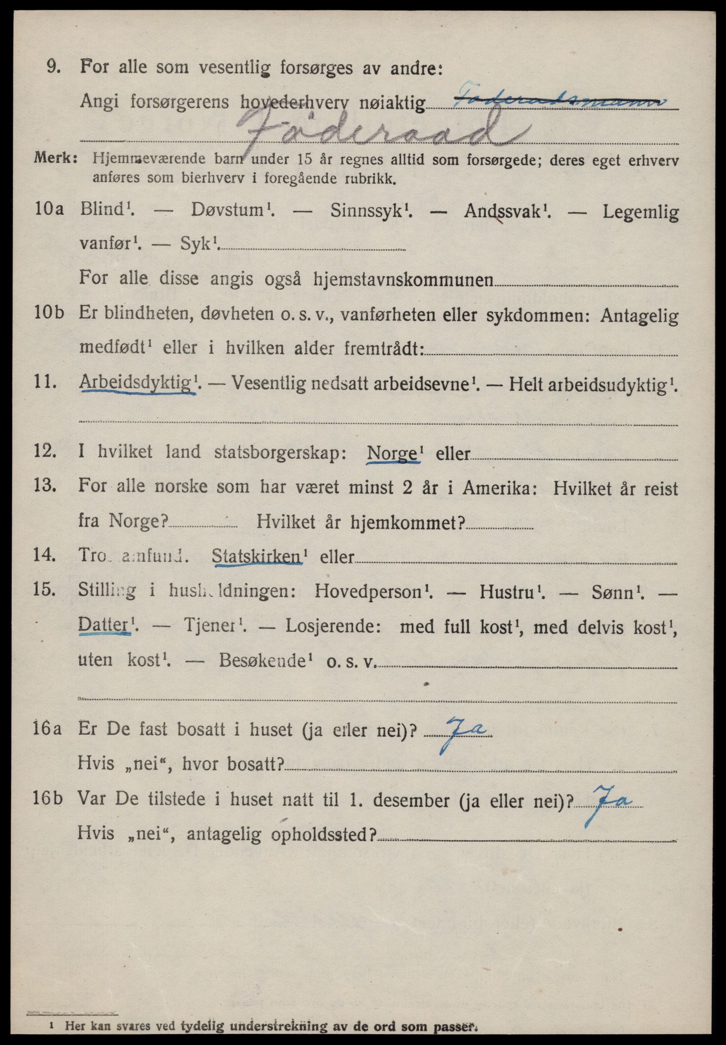 SAT, 1920 census for Vestnes, 1920, p. 3720