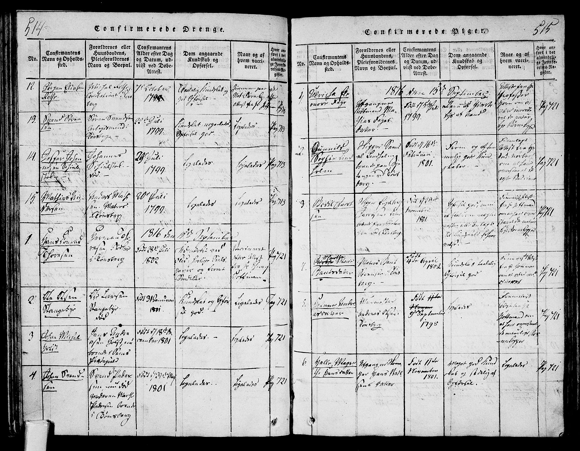 Tønsberg kirkebøker, AV/SAKO-A-330/F/Fa/L0004: Parish register (official) no. I 4, 1813-1826, p. 514-515