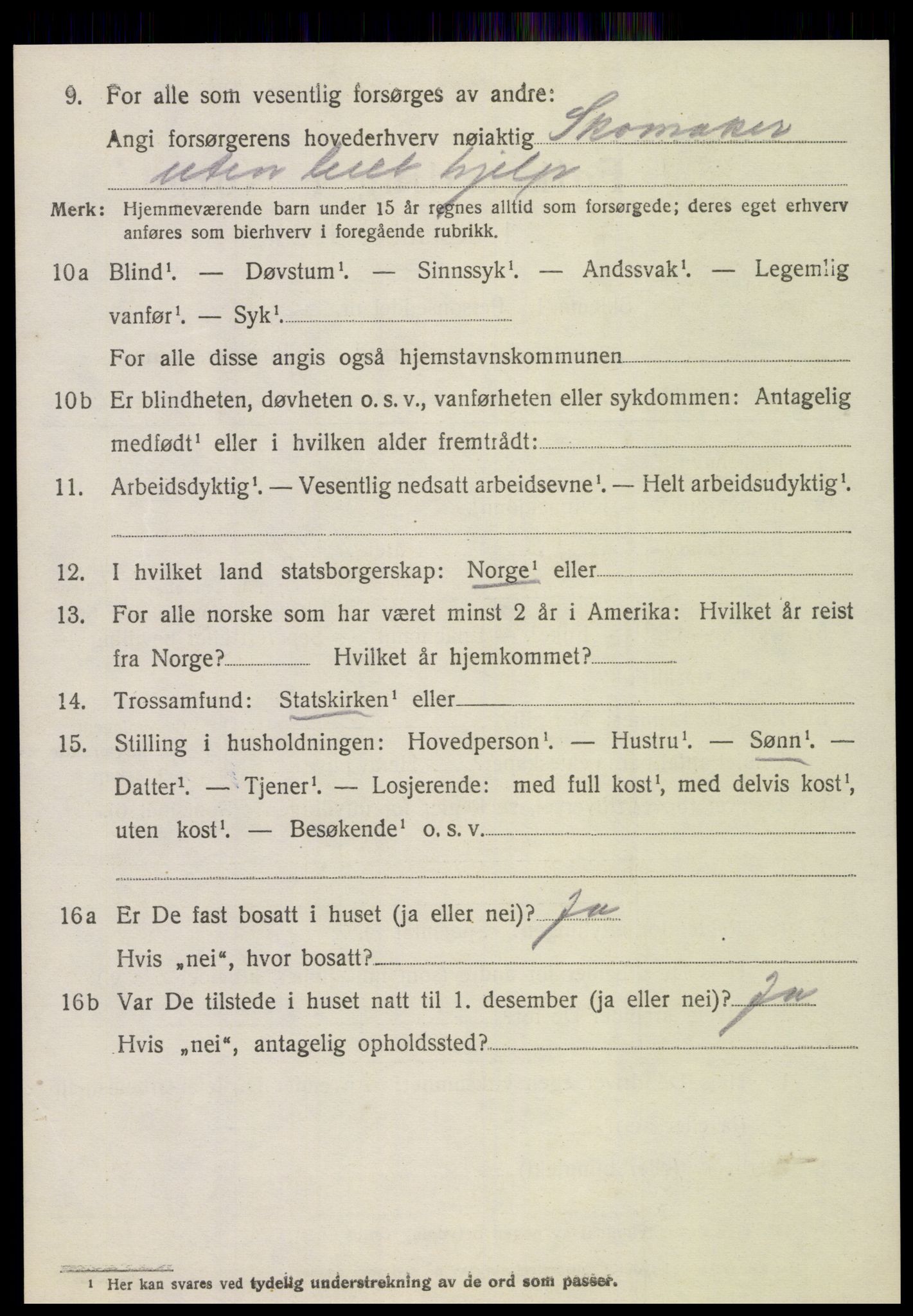 SAT, 1920 census for Veøy, 1920, p. 3534