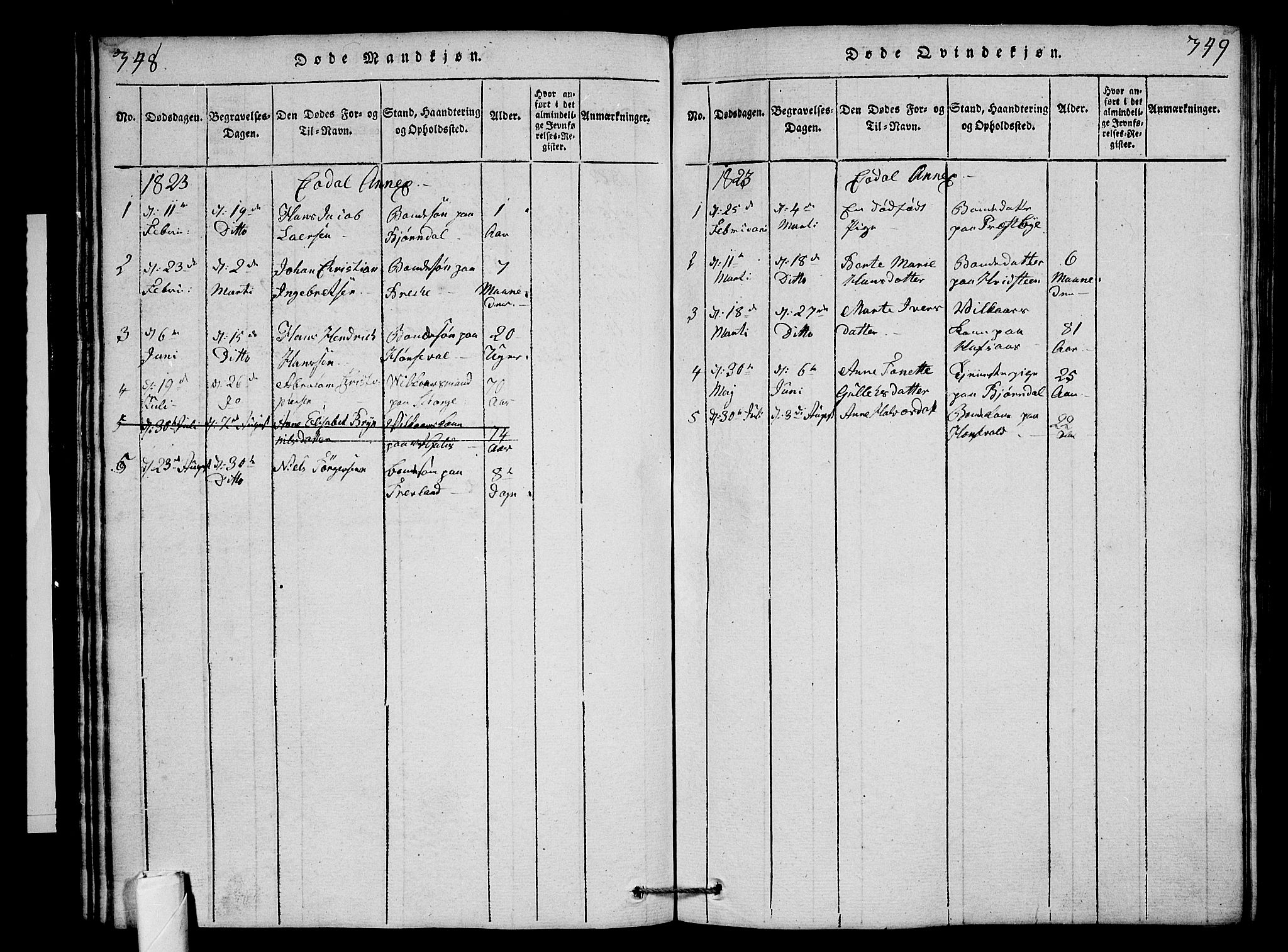 Andebu kirkebøker, SAKO/A-336/G/Ga/L0001: Parish register (copy) no. I 1 /3, 1815-1823, p. 348-349