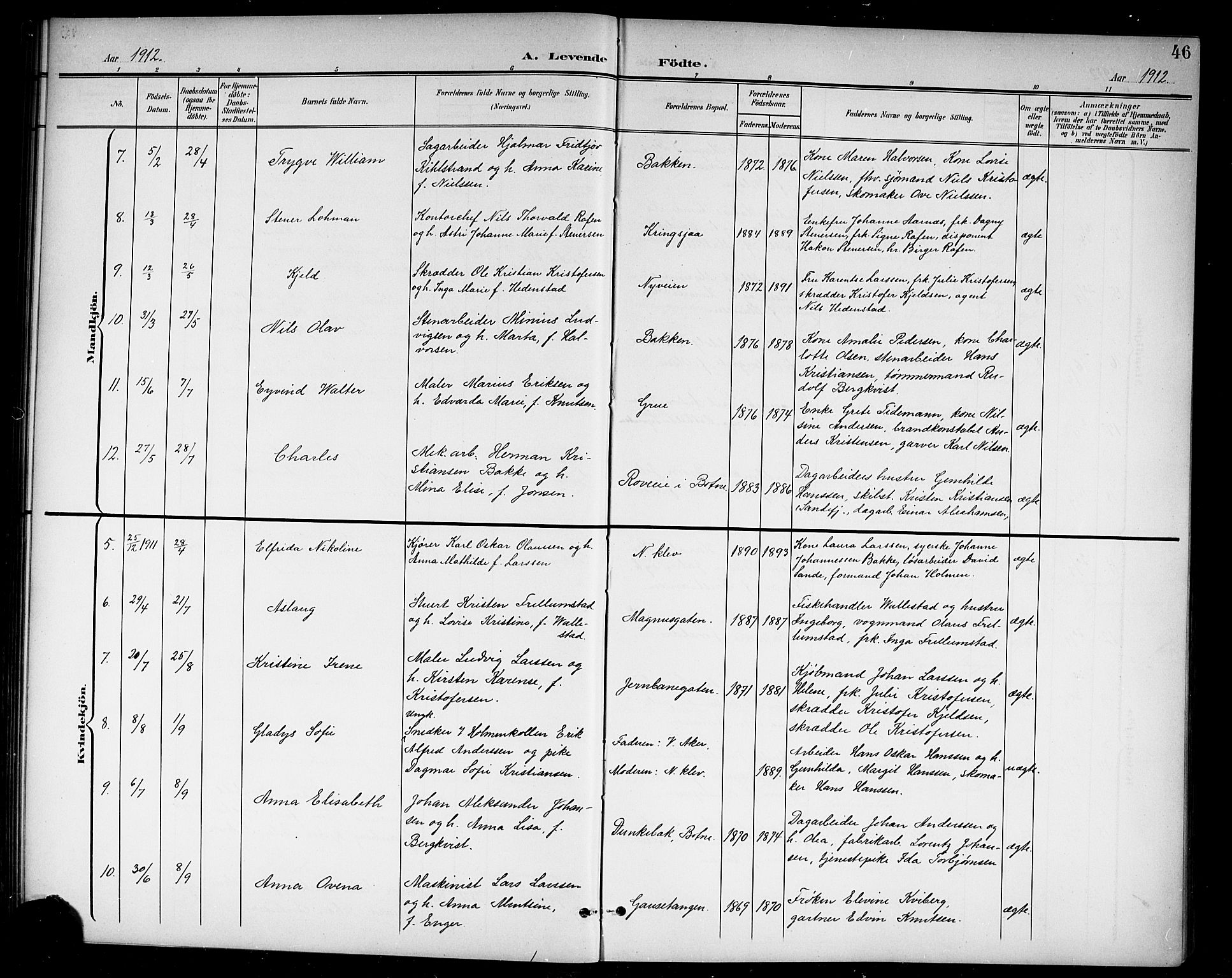 Holmestrand kirkebøker, AV/SAKO-A-346/G/Ga/L0006: Parish register (copy) no. 6, 1901-1923, p. 46