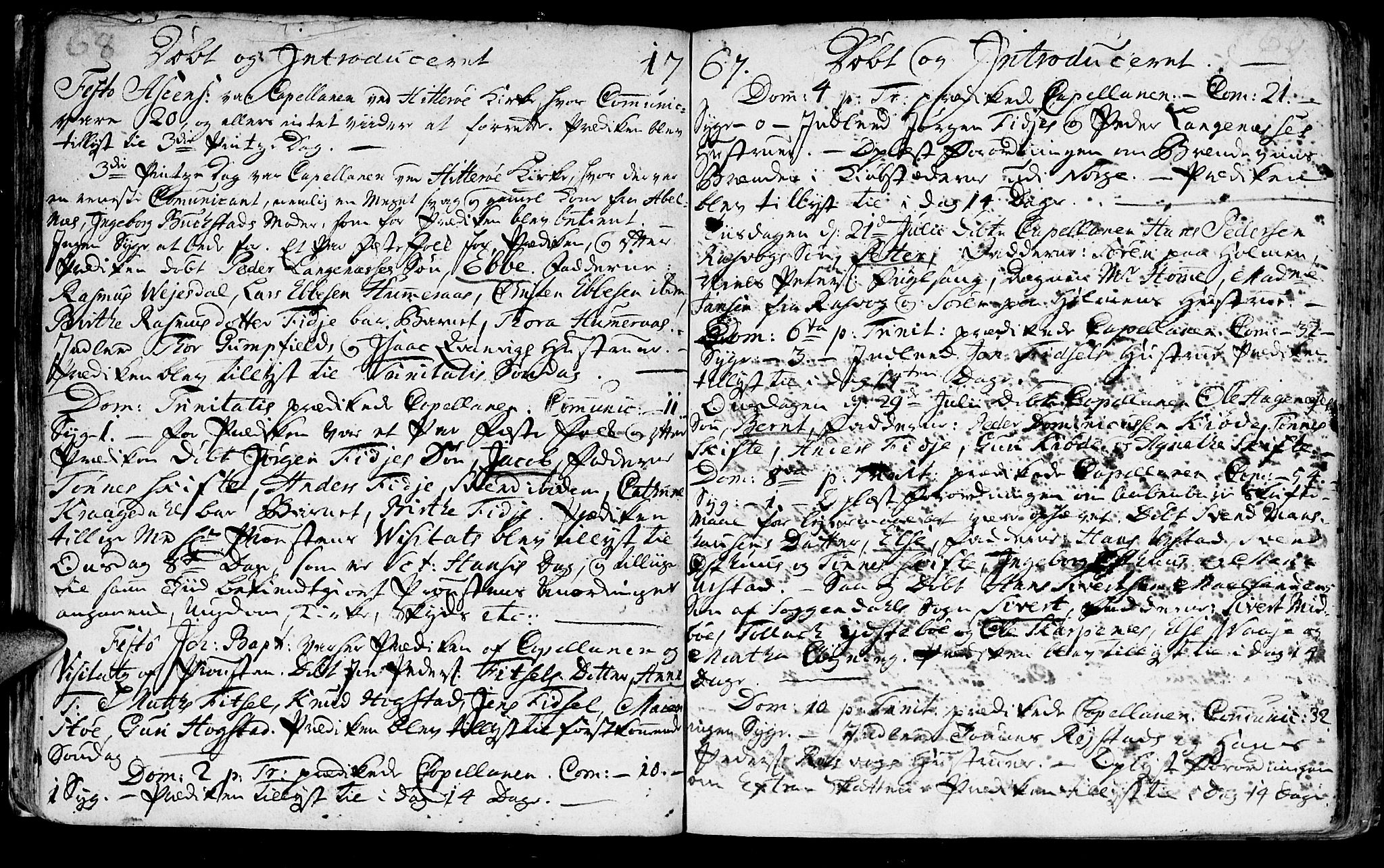 Flekkefjord sokneprestkontor, SAK/1111-0012/F/Fa/Fab/L0001: Parish register (official) no. A 1, 1750-1780, p. 68-69
