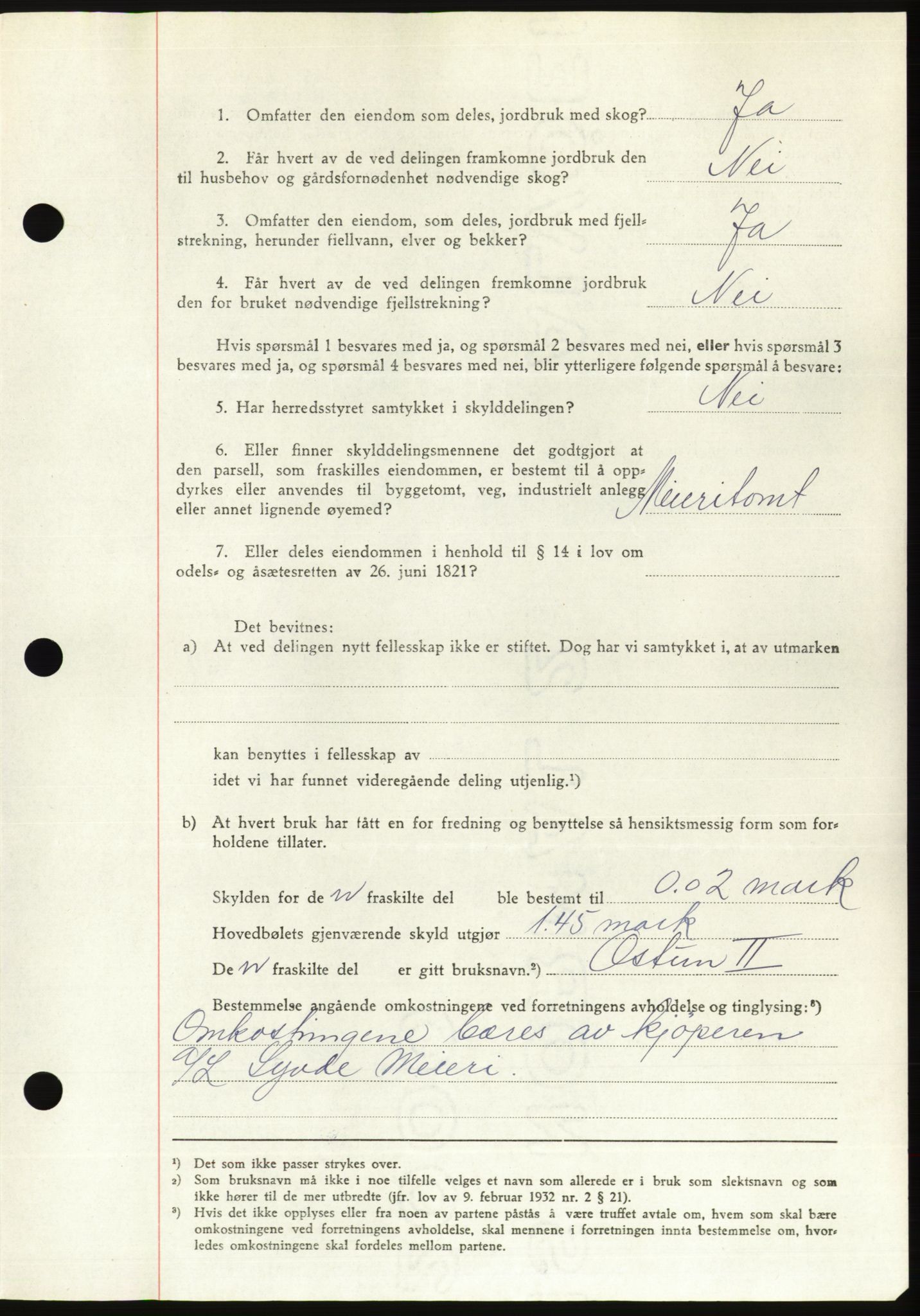 Søre Sunnmøre sorenskriveri, AV/SAT-A-4122/1/2/2C/L0081: Mortgage book no. 7A, 1947-1948, Diary no: : 1518/1947