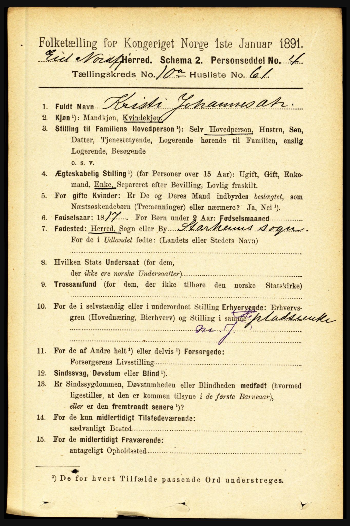 RA, 1891 census for 1443 Eid, 1891, p. 3164