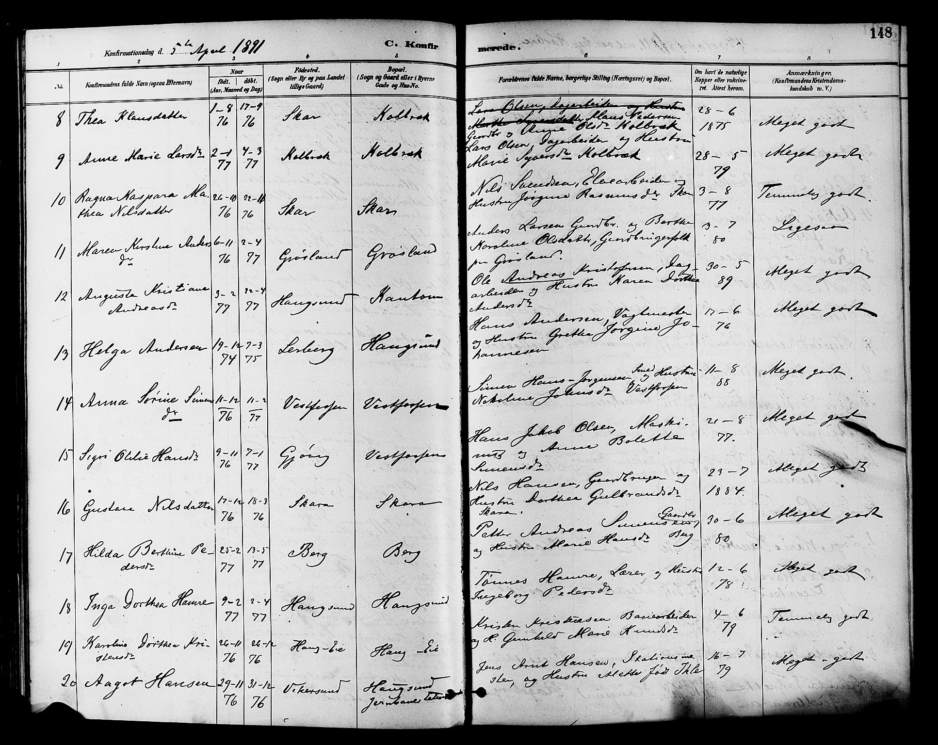 Eiker kirkebøker, SAKO/A-4/F/Fb/L0002: Parish register (official) no. II 2, 1889-1896, p. 148