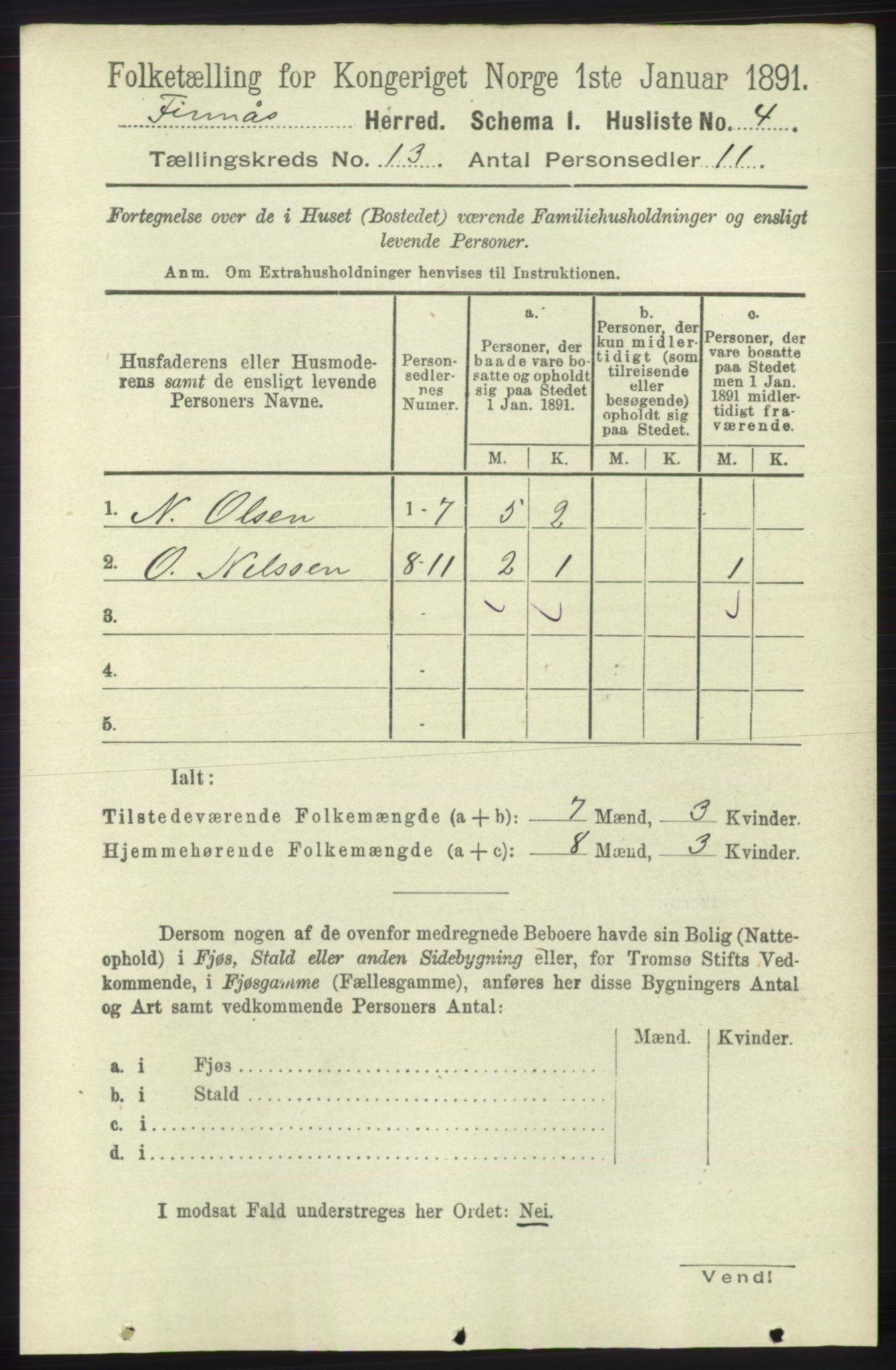 RA, 1891 census for 1218 Finnås, 1891, p. 5579