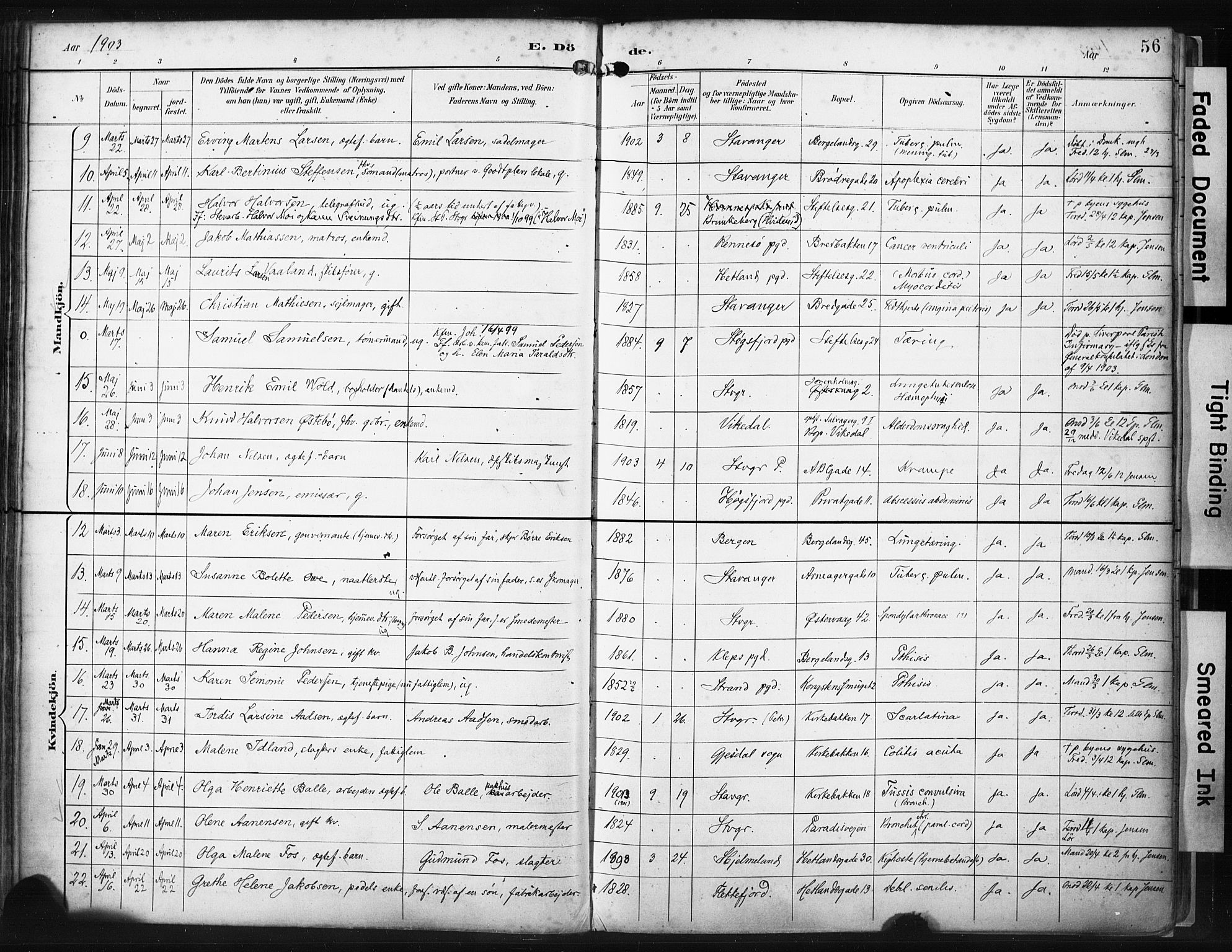 St. Petri sokneprestkontor, SAST/A-101813/001/30/30BA/L0022: Parish register (official) no. A 22, 1895-1919, p. 56