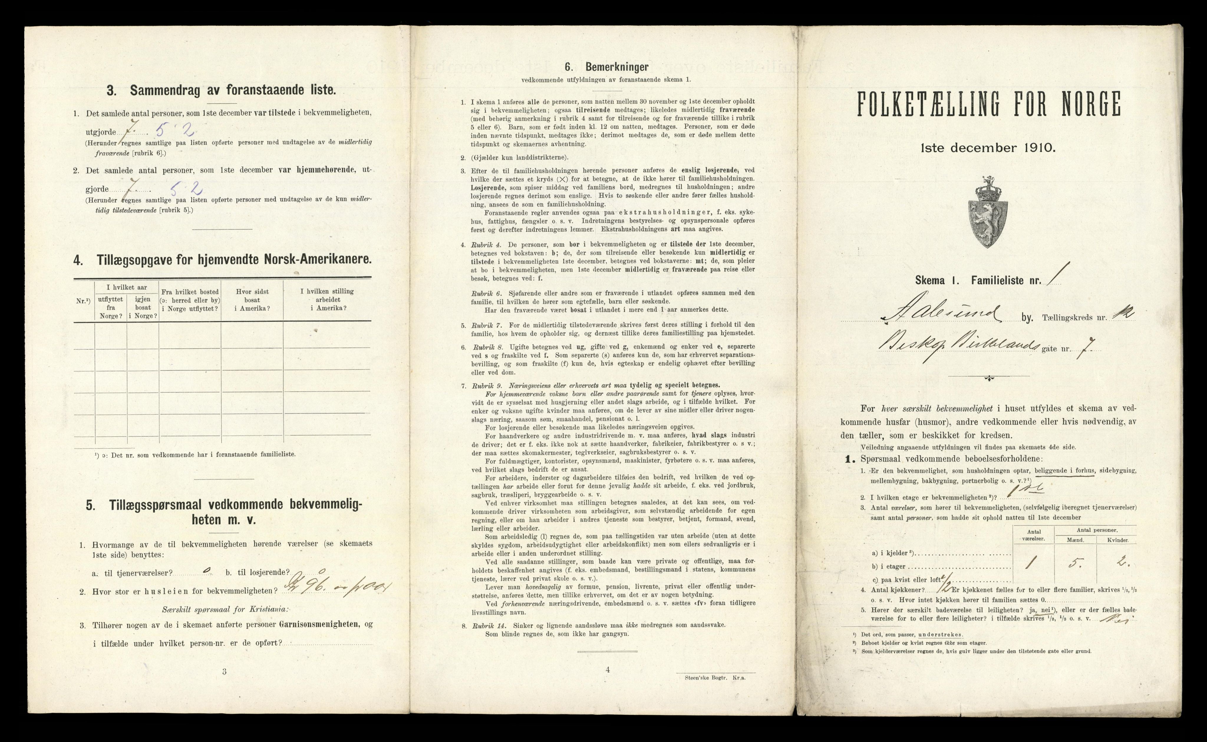 RA, 1910 census for Ålesund, 1910, p. 4369