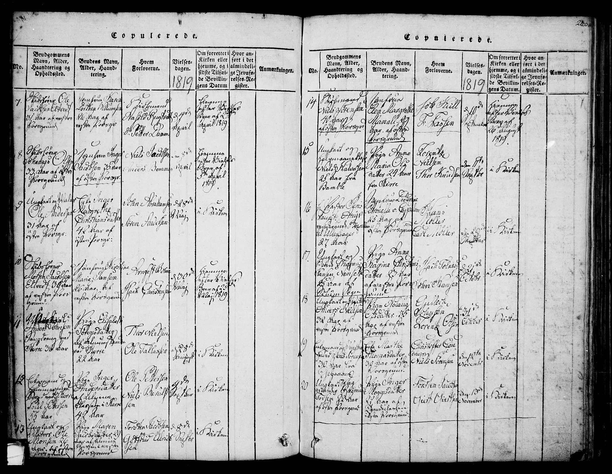 Porsgrunn kirkebøker , AV/SAKO-A-104/F/Fa/L0004: Parish register (official) no. 4, 1814-1828, p. 200