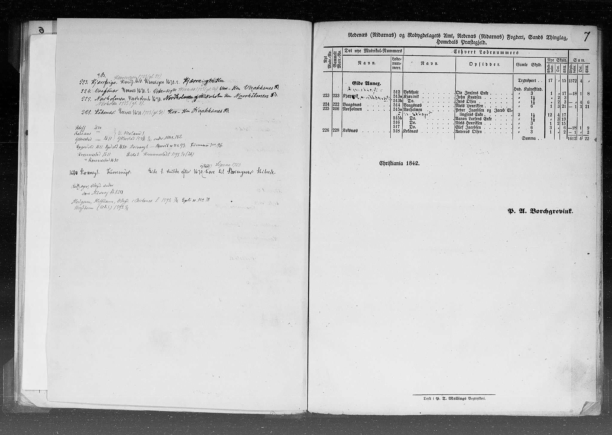 Rygh, RA/PA-0034/F/Fb/L0008: Matrikkelen for 1838 - Nedenes amt (Aust-Agder fylke), 1838, p. 7