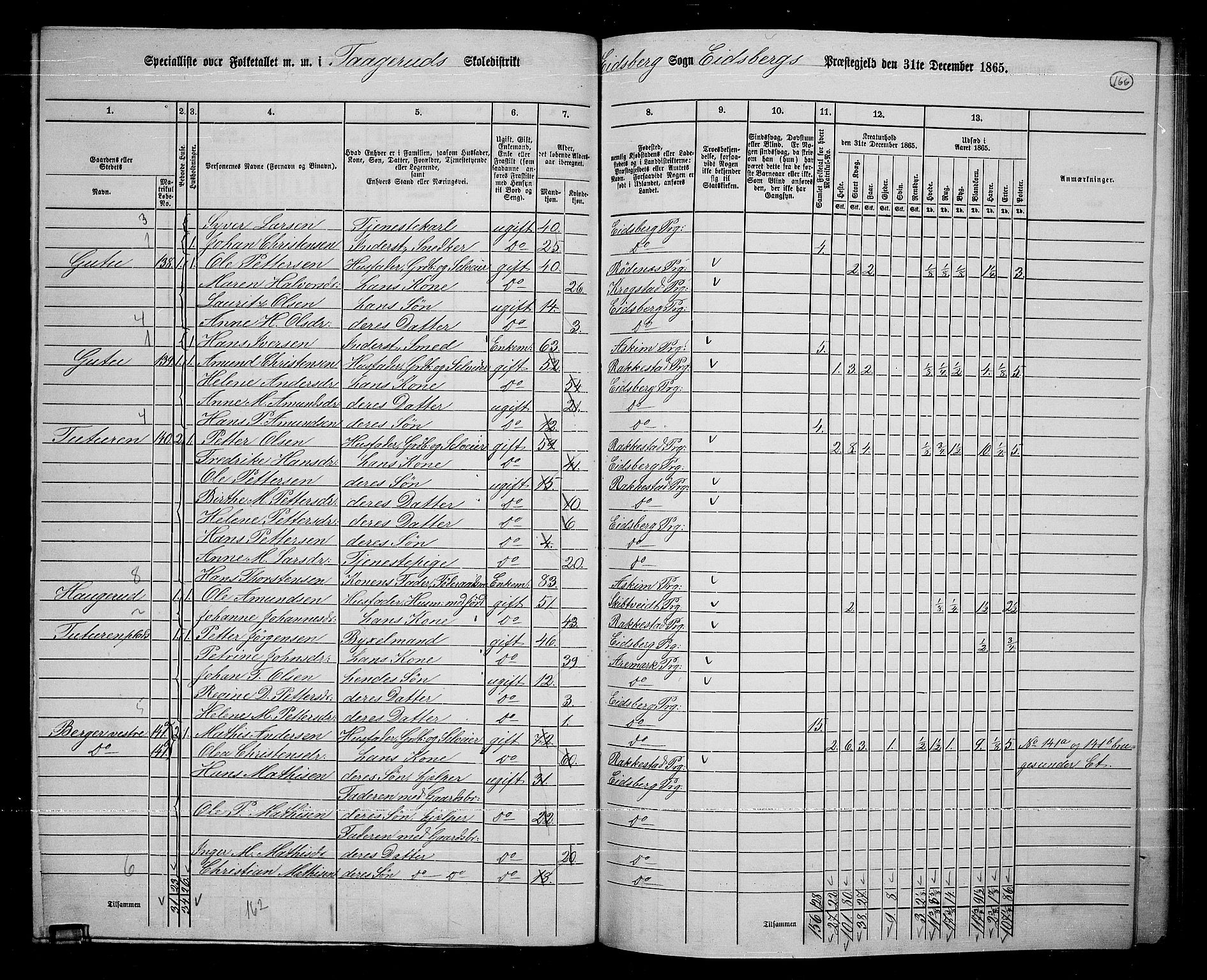 RA, 1865 census for Eidsberg, 1865, p. 151