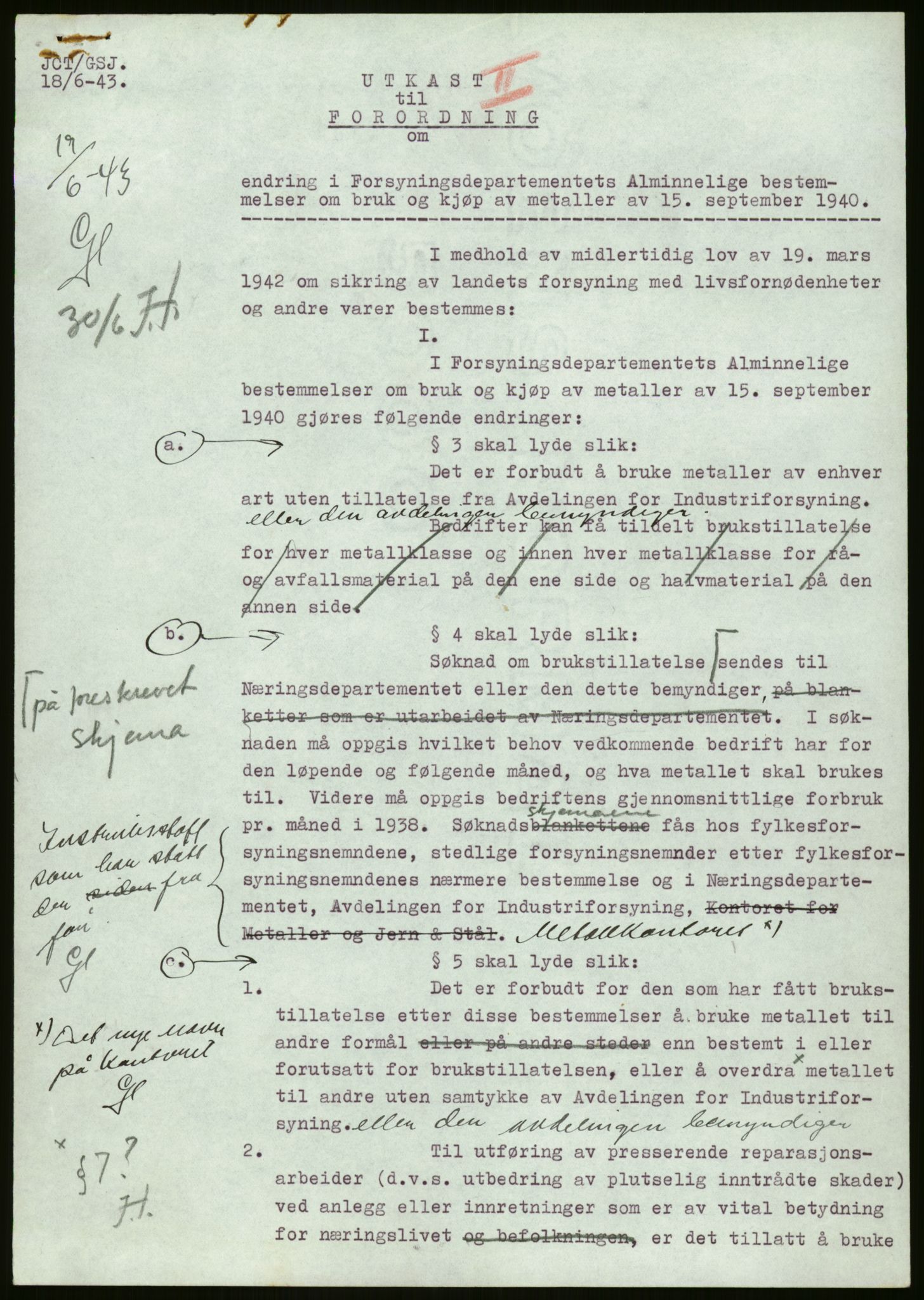 Direktoratet for industriforsyning, Sekretariatet, AV/RA-S-4153/D/Df/L0054: 9. Metallkontoret, 1940-1945, p. 59