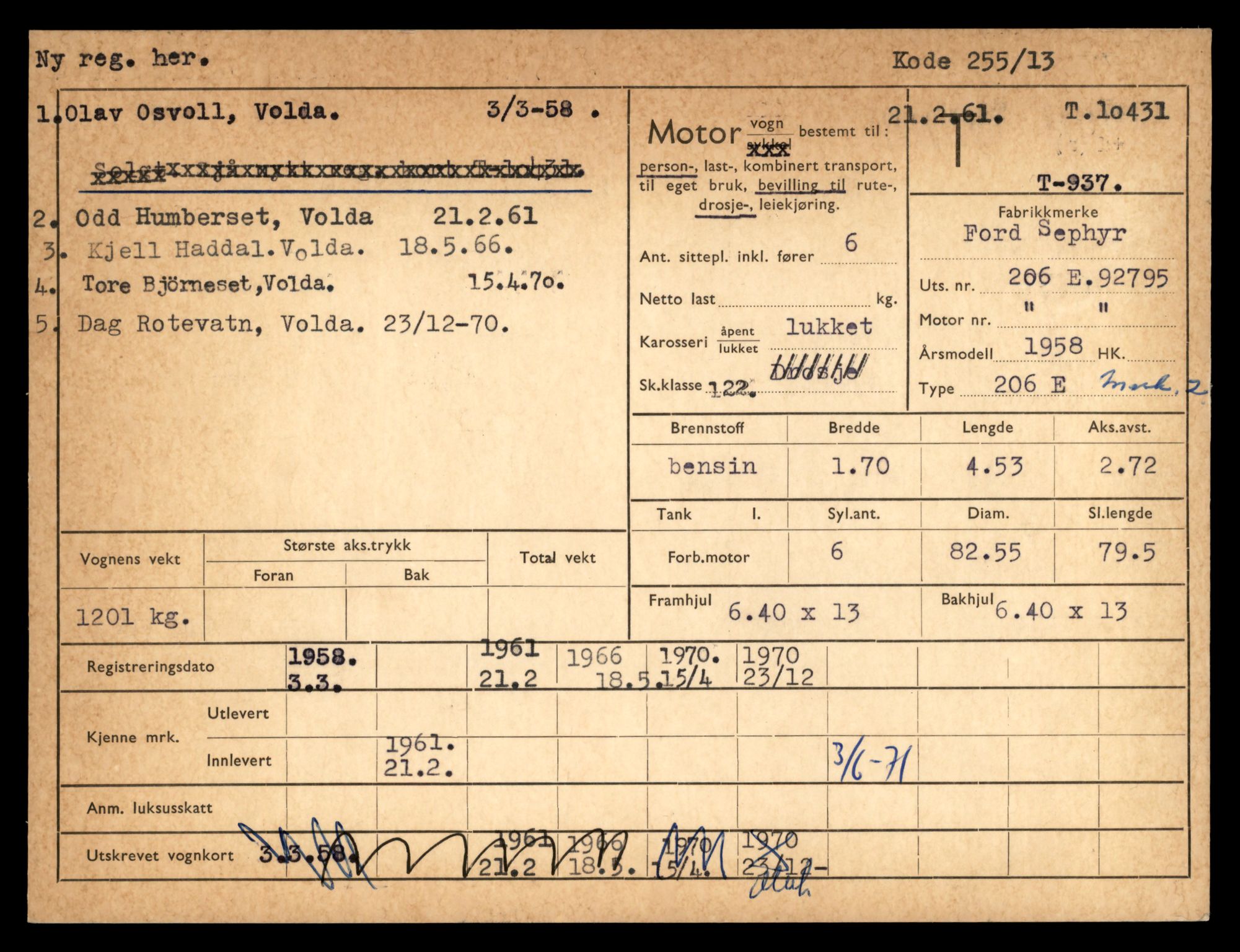 Møre og Romsdal vegkontor - Ålesund trafikkstasjon, SAT/A-4099/F/Fe/L0020: Registreringskort for kjøretøy T 10351 - T 10470, 1927-1998, p. 2277