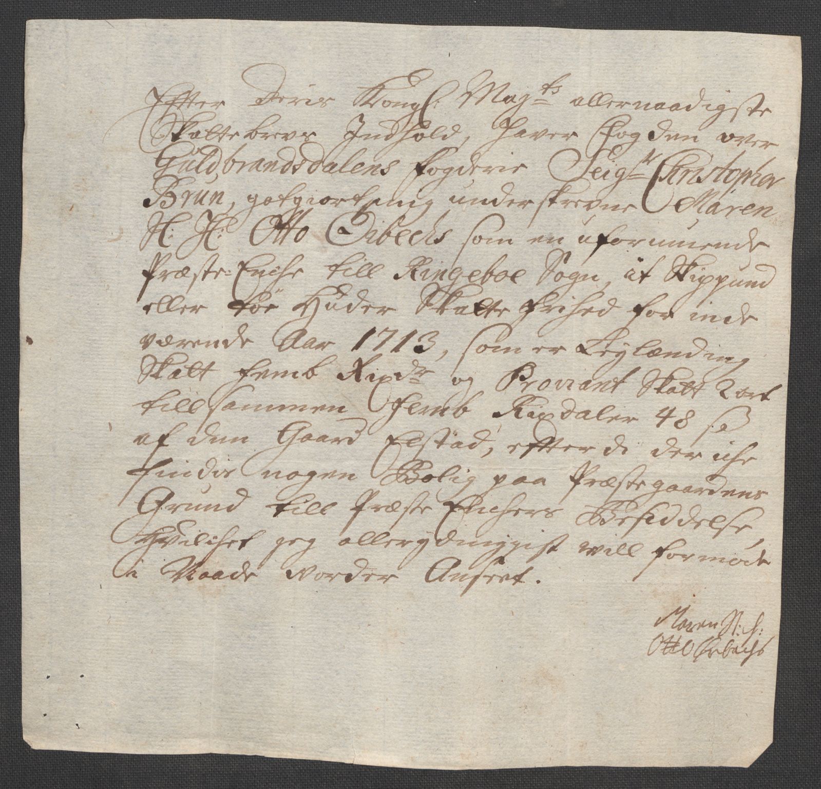 Rentekammeret inntil 1814, Reviderte regnskaper, Fogderegnskap, AV/RA-EA-4092/R17/L1182: Fogderegnskap Gudbrandsdal, 1713, p. 460