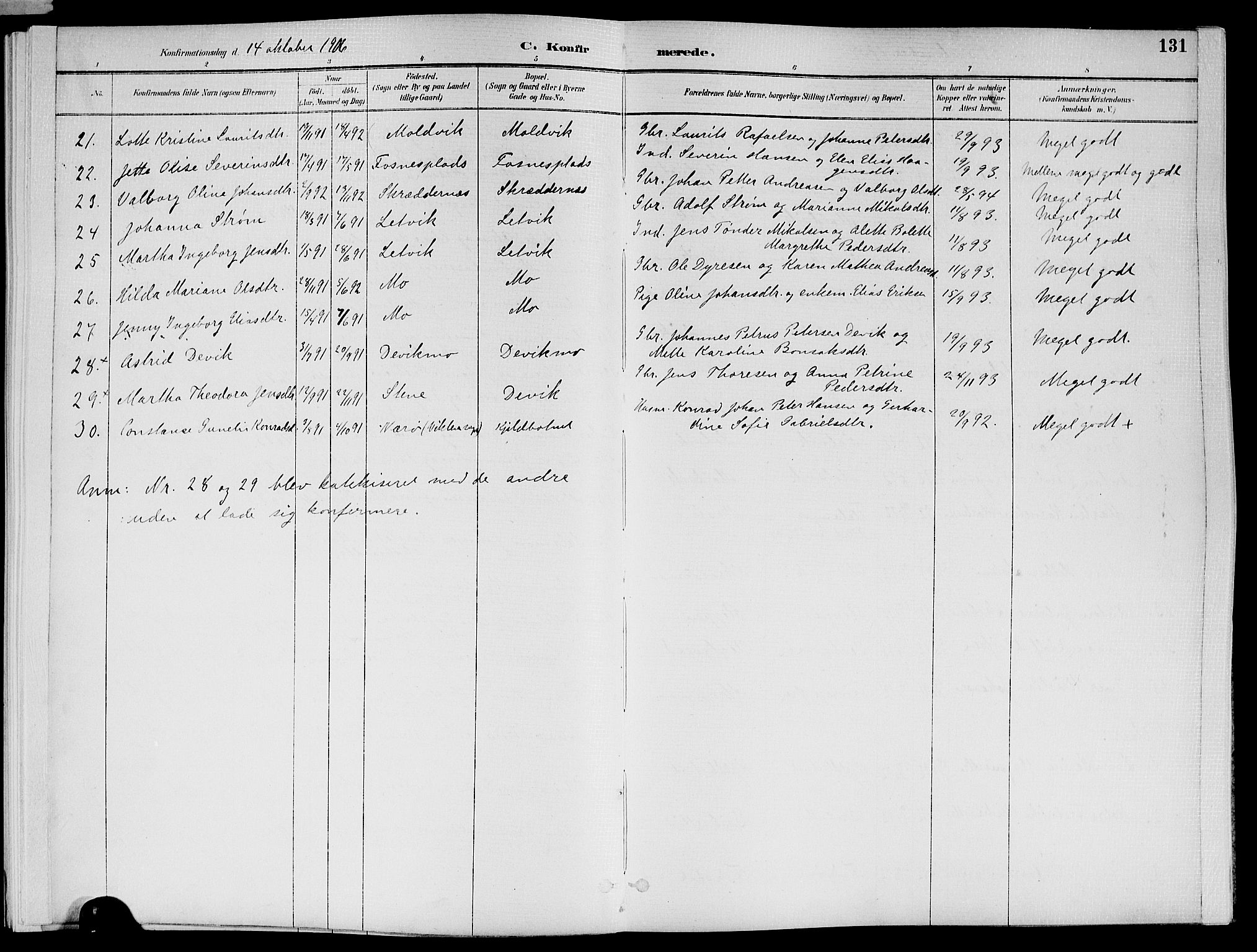 Ministerialprotokoller, klokkerbøker og fødselsregistre - Nord-Trøndelag, SAT/A-1458/773/L0617: Parish register (official) no. 773A08, 1887-1910, p. 131