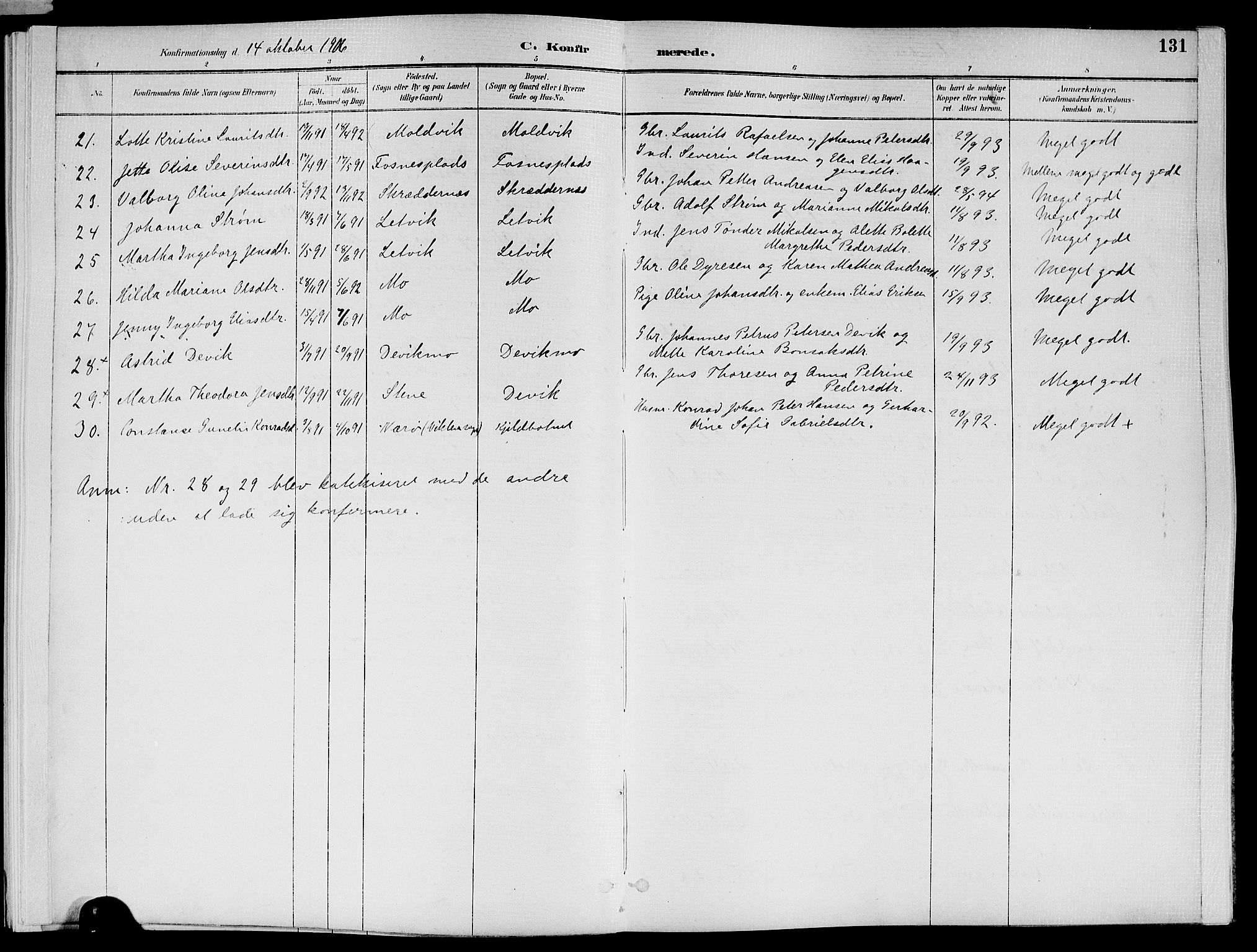 Ministerialprotokoller, klokkerbøker og fødselsregistre - Nord-Trøndelag, AV/SAT-A-1458/773/L0617: Parish register (official) no. 773A08, 1887-1910, p. 131