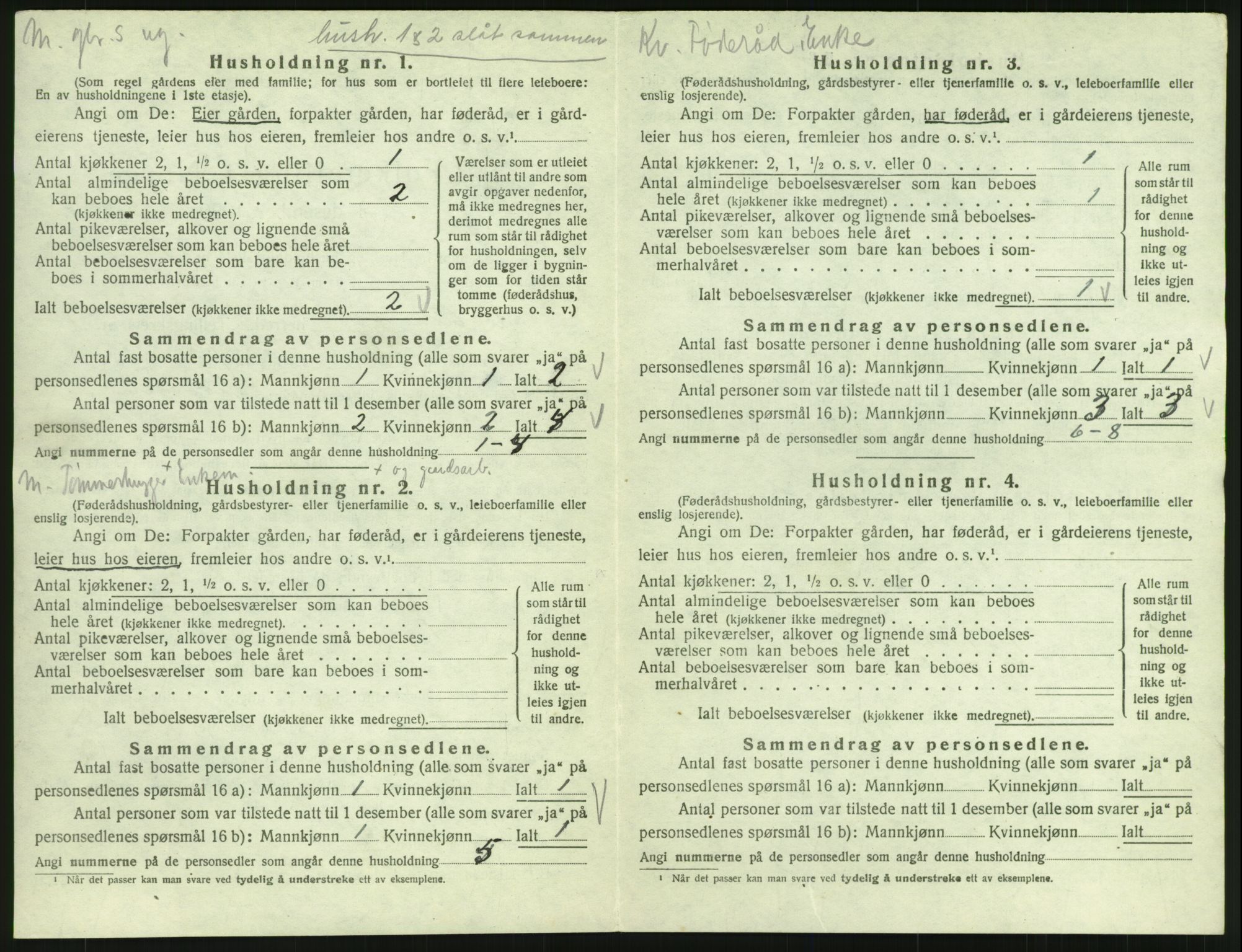 SAH, 1920 census for Sollia, 1920, p. 26