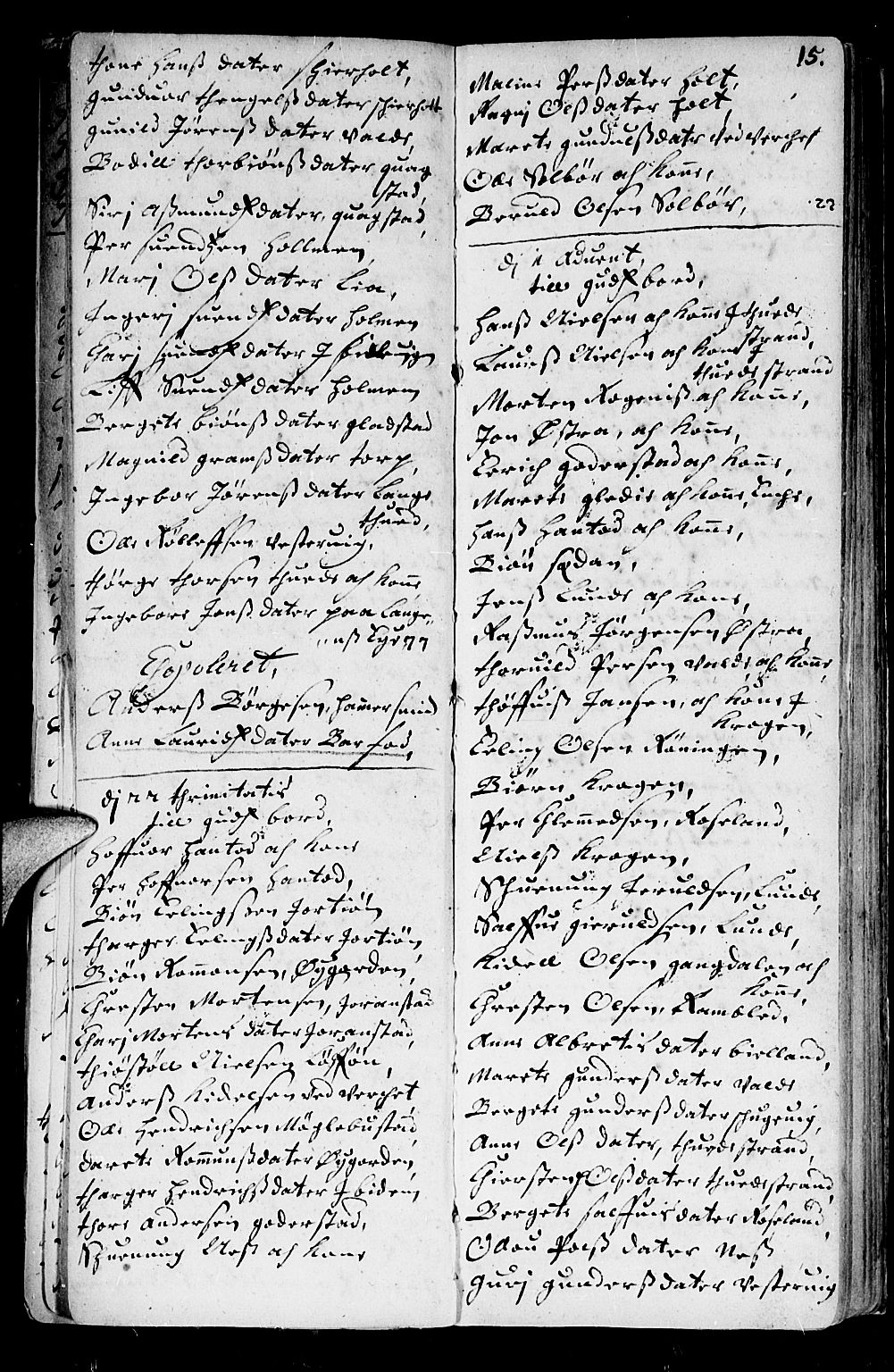 Holt sokneprestkontor, AV/SAK-1111-0021/F/Fb/L0001: Parish register (copy) no. B 1, 1699-1705, p. 15