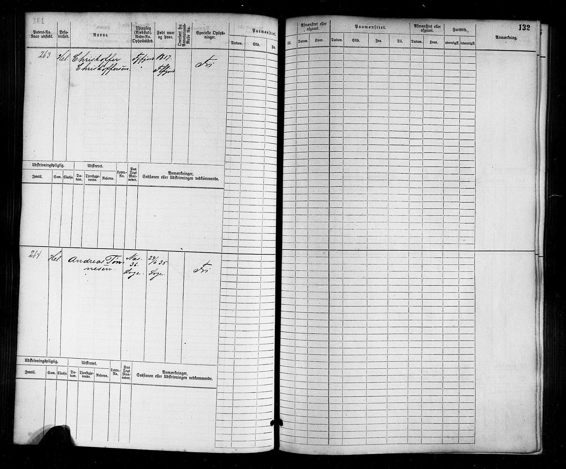 Flekkefjord mønstringskrets, AV/SAK-2031-0018/F/Fb/L0001: Hovedrulle nr 1-764, N-4, 1868-1900, p. 136