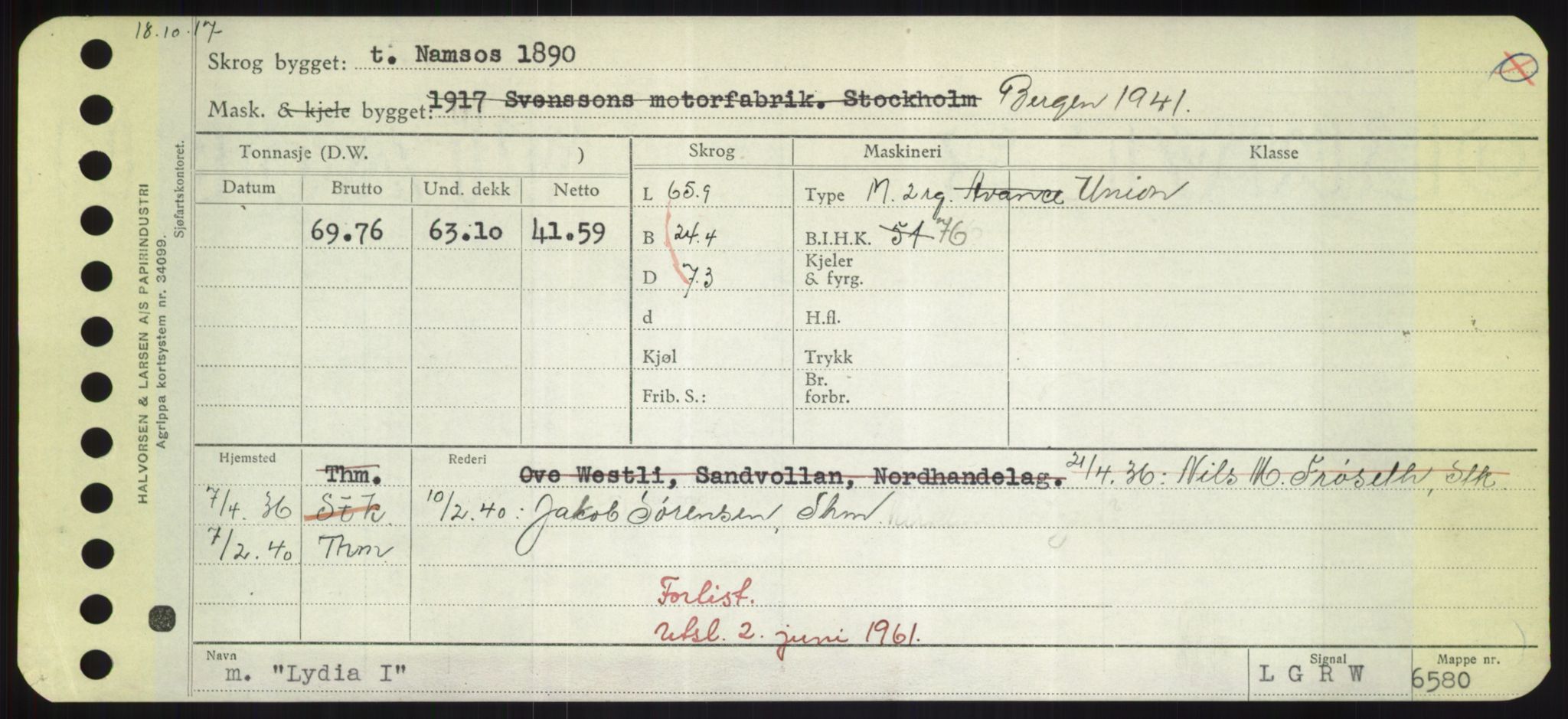 Sjøfartsdirektoratet med forløpere, Skipsmålingen, AV/RA-S-1627/H/Hd/L0023: Fartøy, Lia-Løv, p. 437