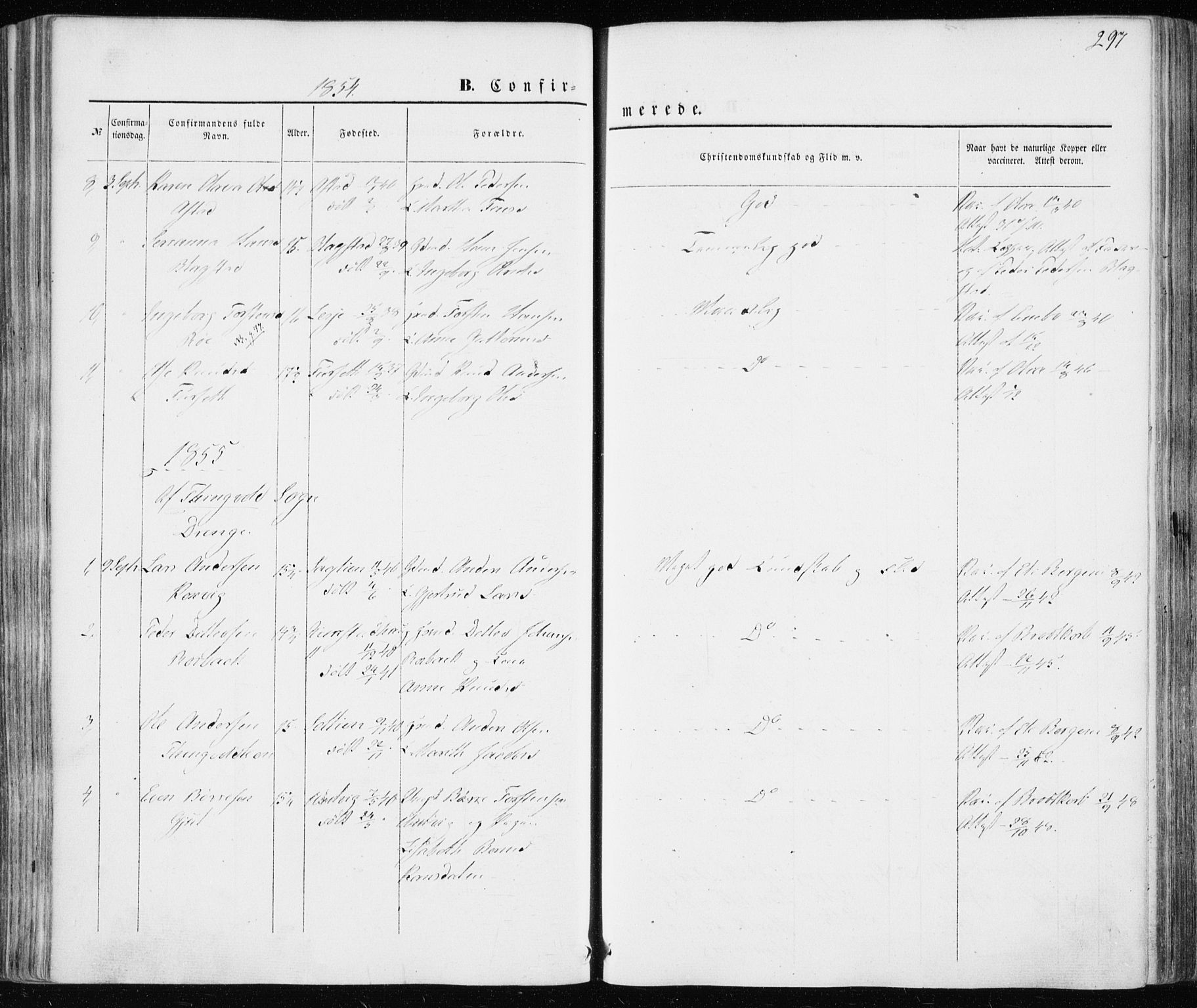 Ministerialprotokoller, klokkerbøker og fødselsregistre - Møre og Romsdal, SAT/A-1454/586/L0984: Parish register (official) no. 586A10, 1844-1856, p. 297