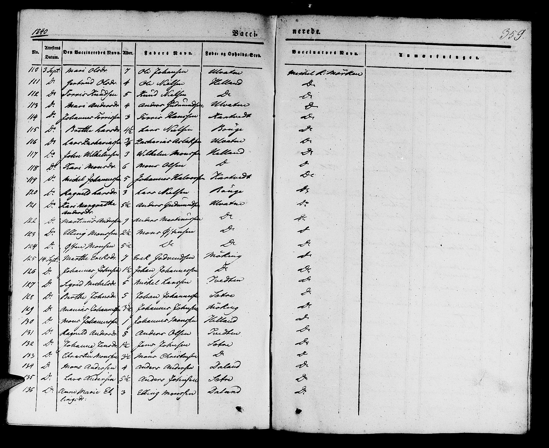 Manger sokneprestembete, SAB/A-76801/H/Haa: Parish register (official) no. A 5, 1839-1848, p. 359