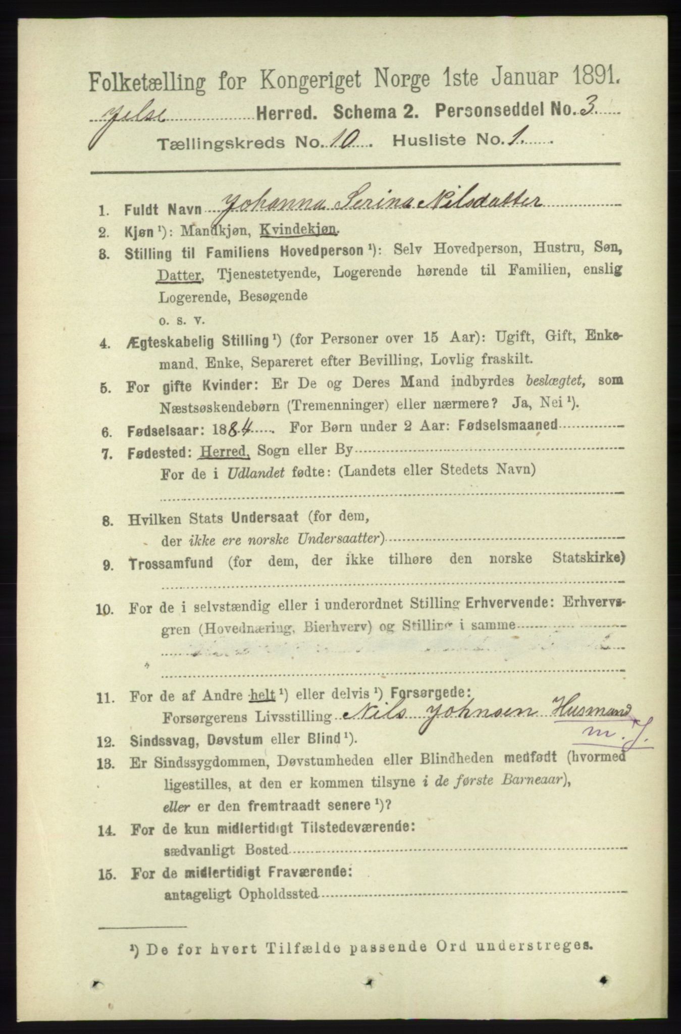 RA, 1891 census for 1138 Jelsa, 1891, p. 2429