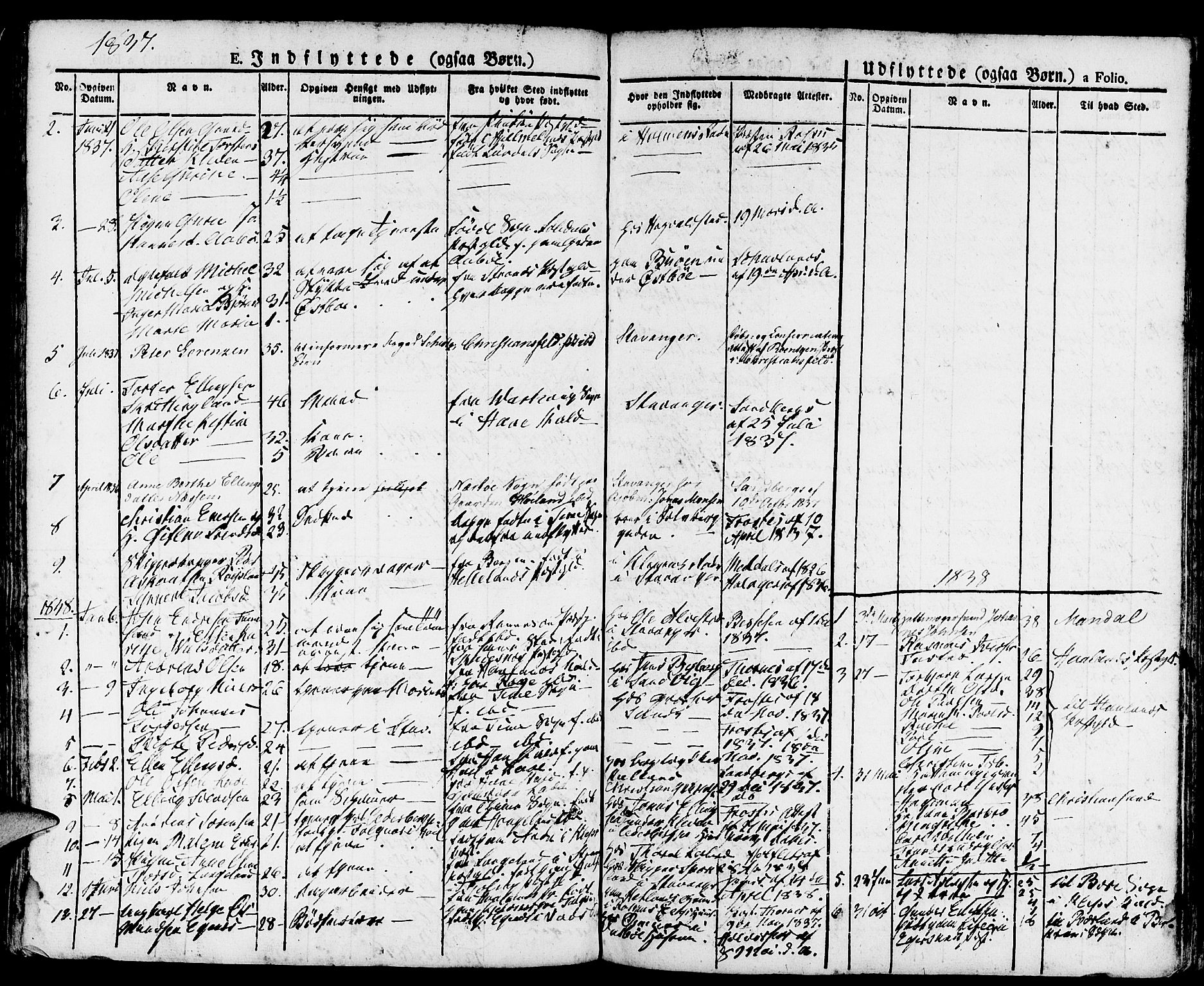 Domkirken sokneprestkontor, SAST/A-101812/001/30/30BA/L0011: Parish register (official) no. A 11, 1832-1856