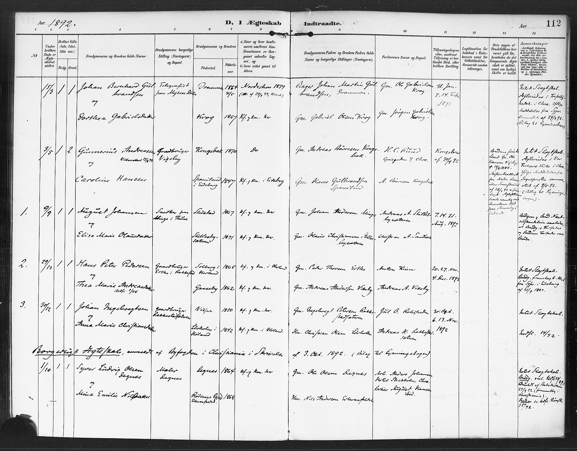 Rødenes prestekontor Kirkebøker, AV/SAO-A-2005/F/Fa/L0010: Parish register (official) no. I 10, 1890-1900, p. 112