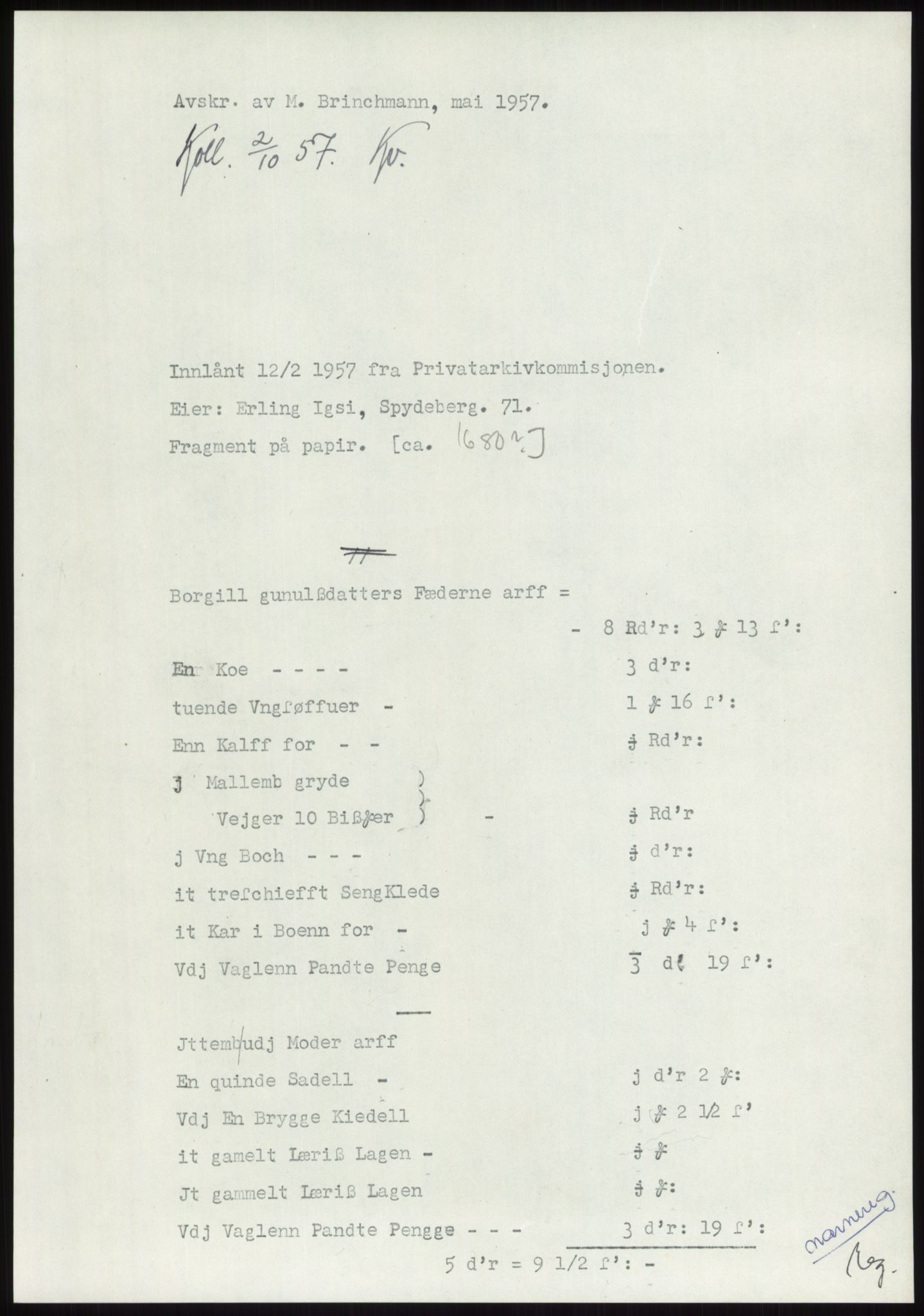 Samlinger til kildeutgivelse, Diplomavskriftsamlingen, AV/RA-EA-4053/H/Ha, p. 470