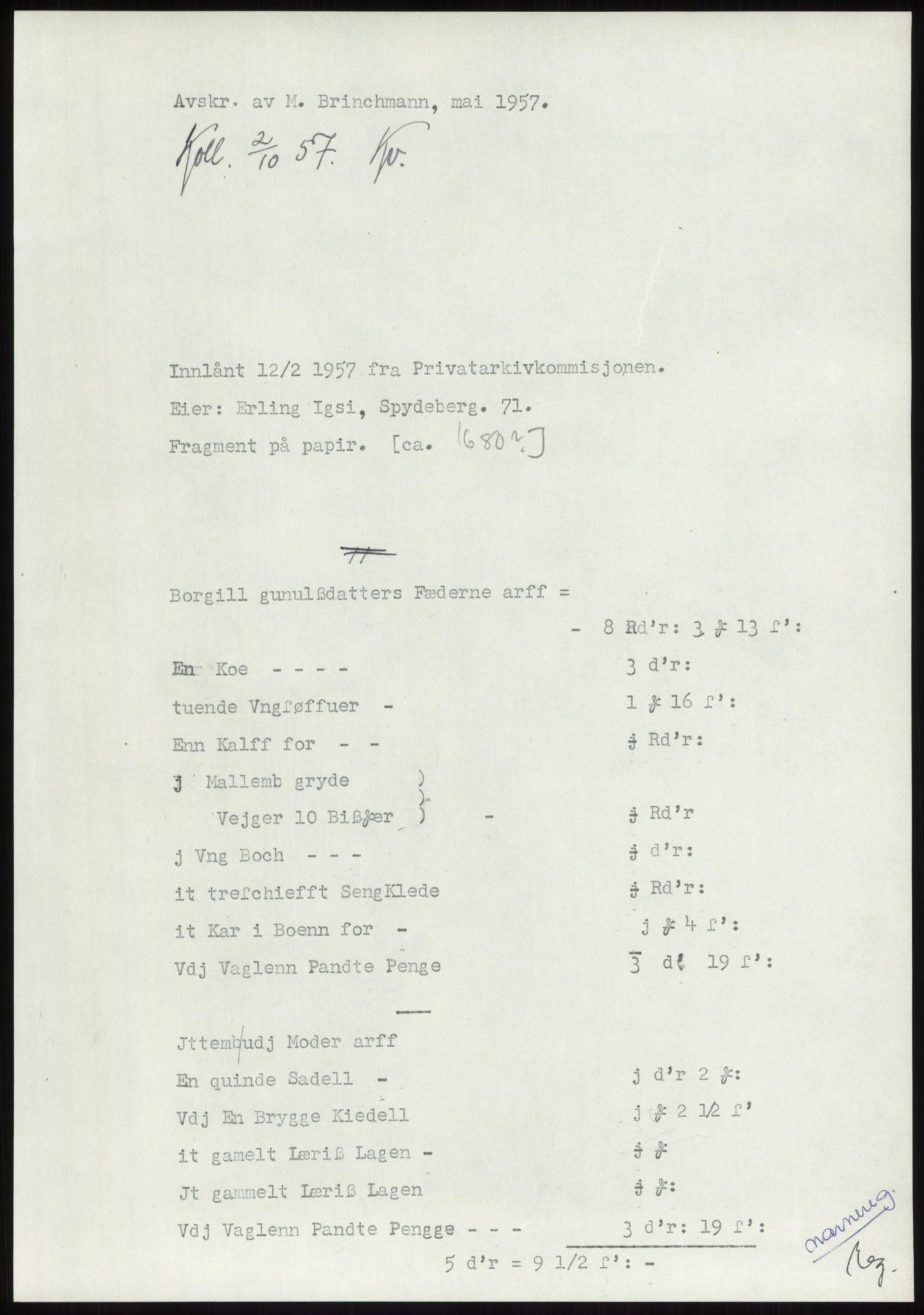 Samlinger til kildeutgivelse, Diplomavskriftsamlingen, RA/EA-4053/H/Ha, p. 470