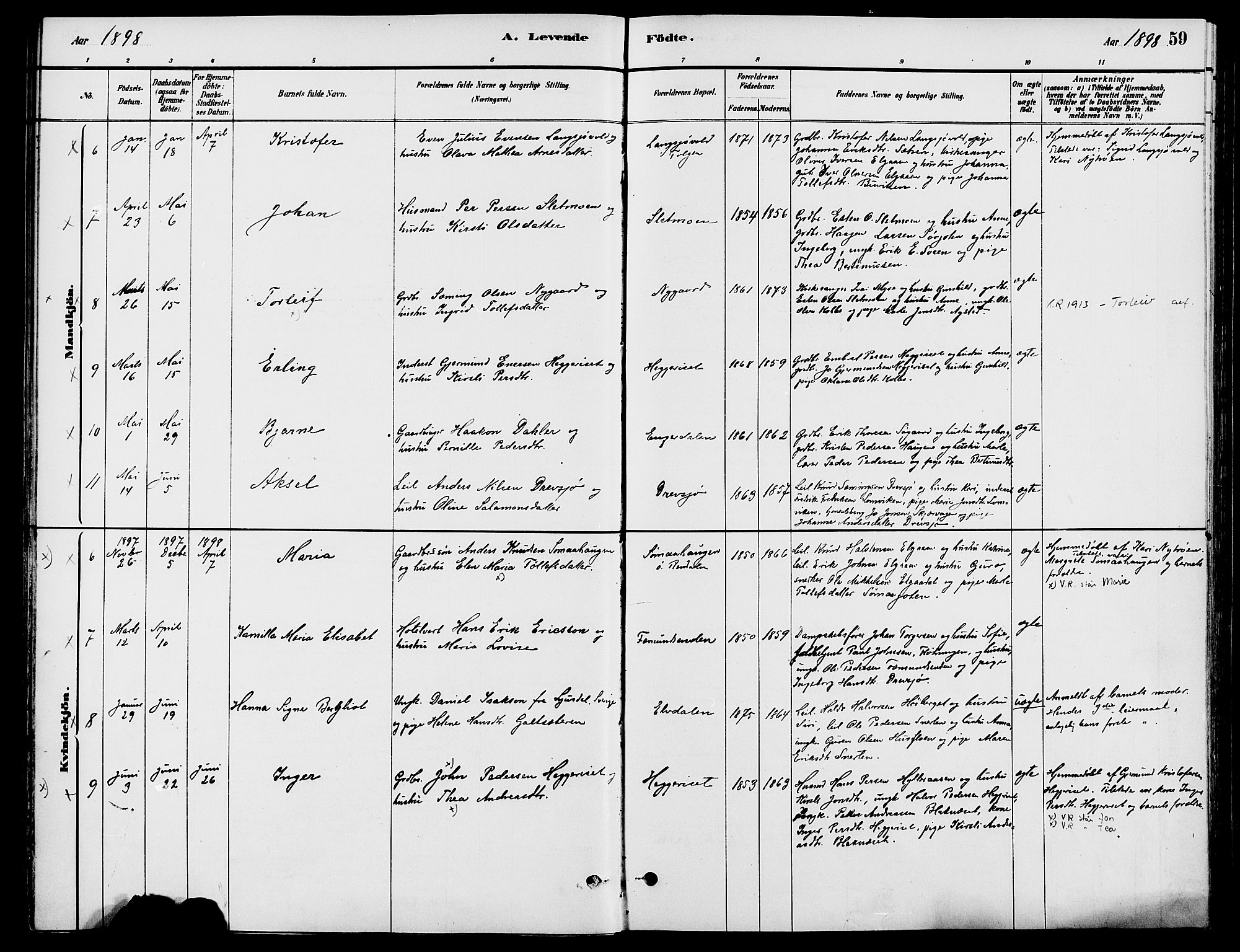 Engerdal prestekontor, AV/SAH-PREST-048/H/Ha/Haa/L0001: Parish register (official) no. 1, 1881-1898, p. 59