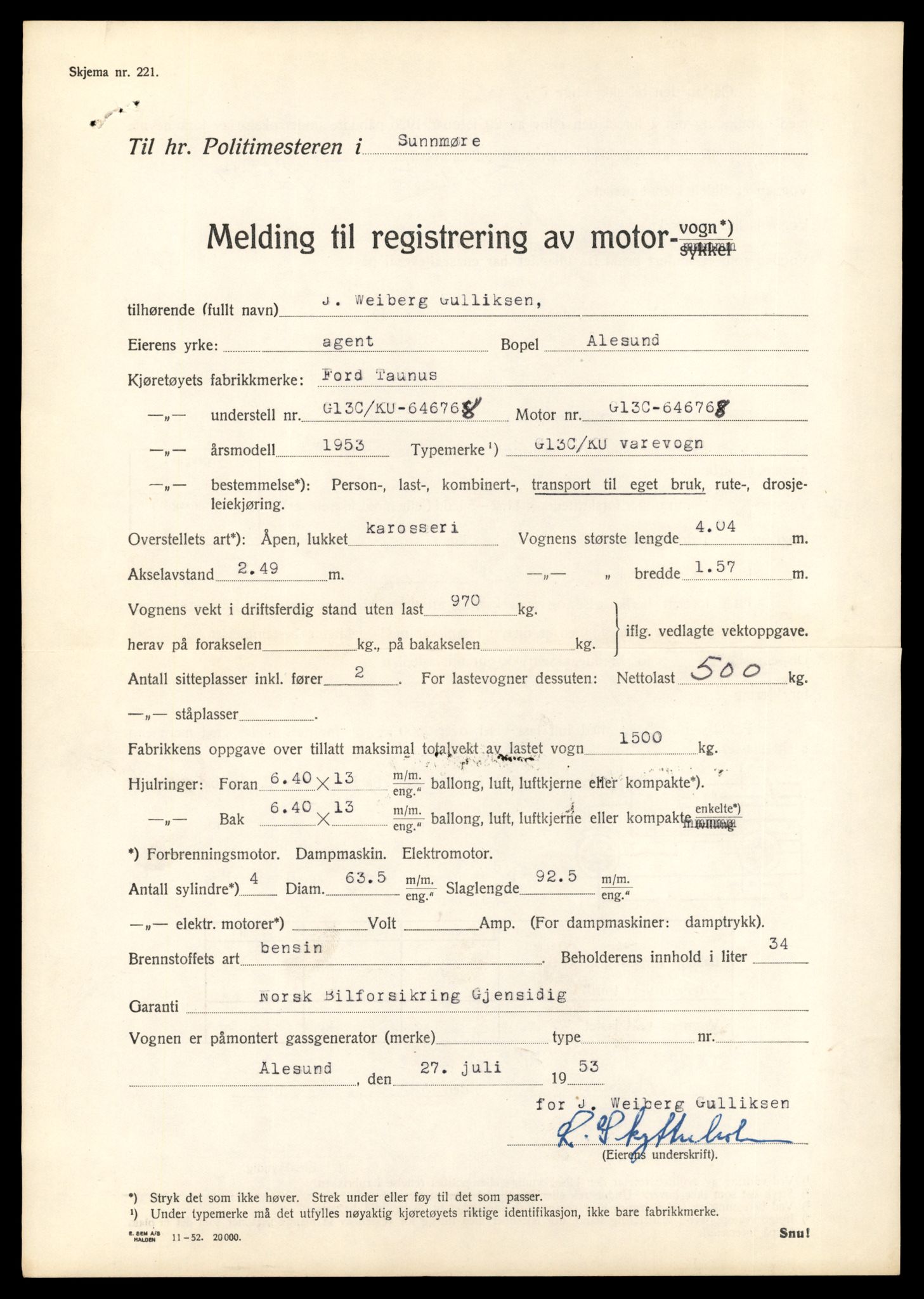 Møre og Romsdal vegkontor - Ålesund trafikkstasjon, AV/SAT-A-4099/F/Fe/L0034: Registreringskort for kjøretøy T 12500 - T 12652, 1927-1998, p. 1354