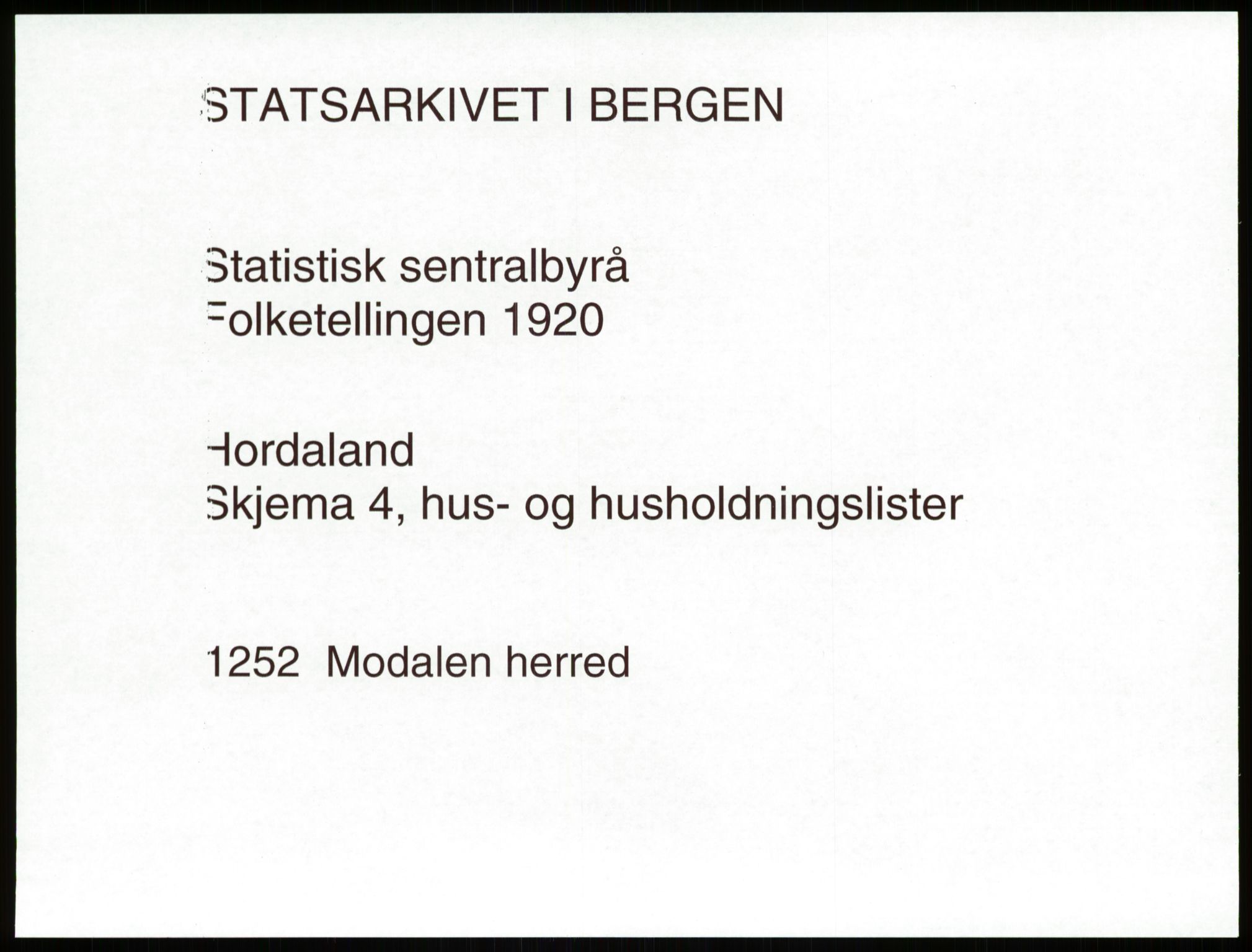 SAB, 1920 census for Modalen, 1920, p. 37