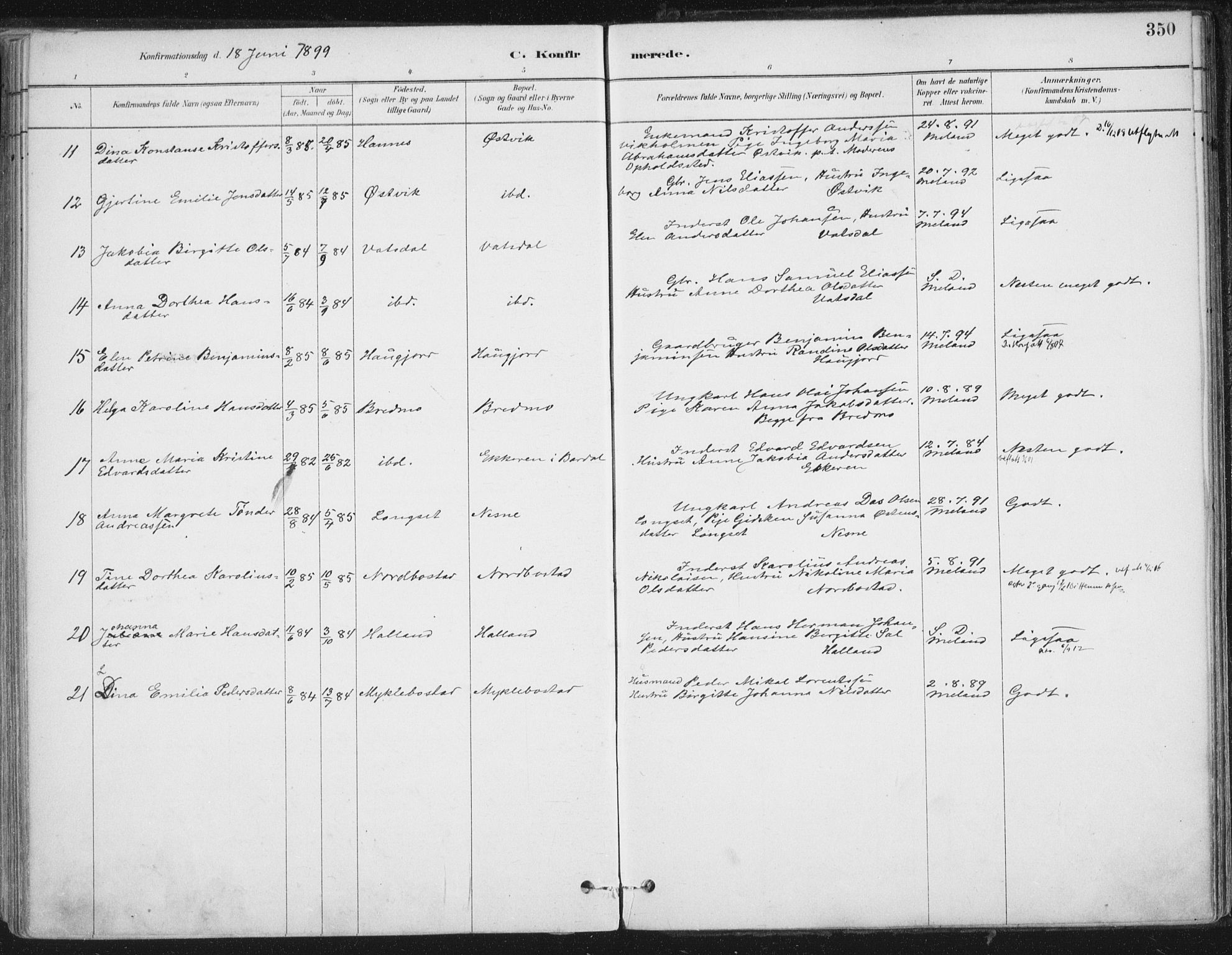 Ministerialprotokoller, klokkerbøker og fødselsregistre - Nordland, AV/SAT-A-1459/838/L0552: Parish register (official) no. 838A10, 1880-1910, p. 350