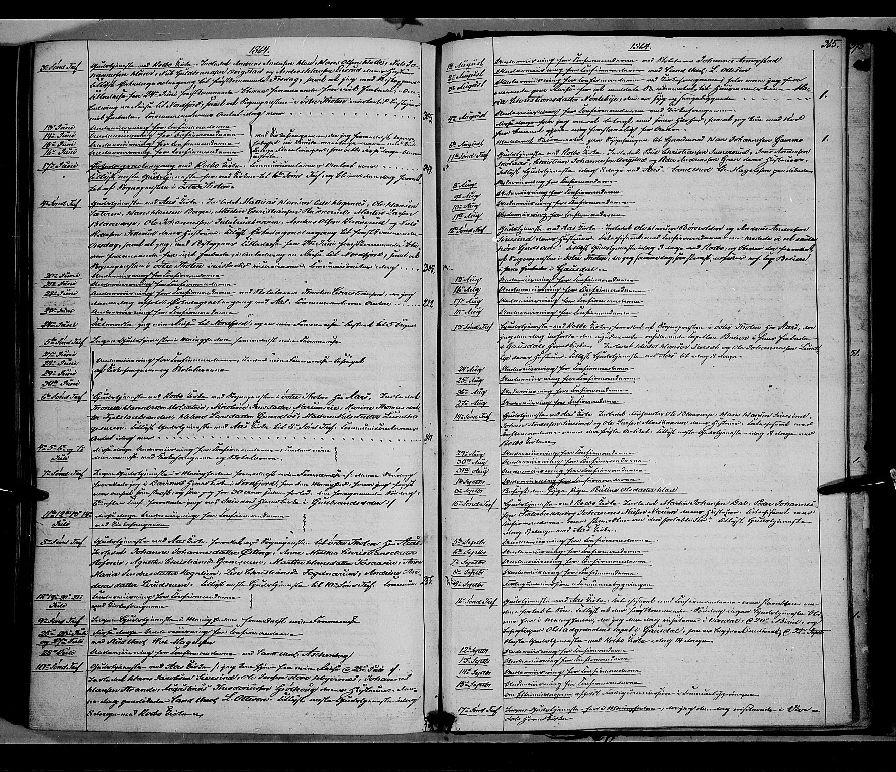 Vestre Toten prestekontor, SAH/PREST-108/H/Ha/Haa/L0007: Parish register (official) no. 7, 1862-1869, p. 365